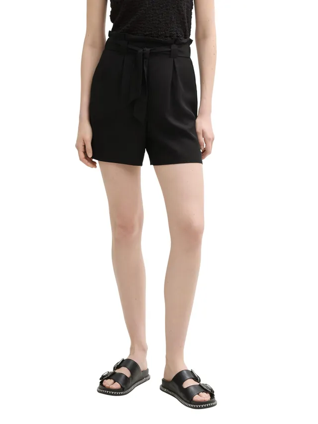 tom-tailor-denim-damen-paperbag-relaxed-fit-shorts-mit-bindeg-rtel image 1