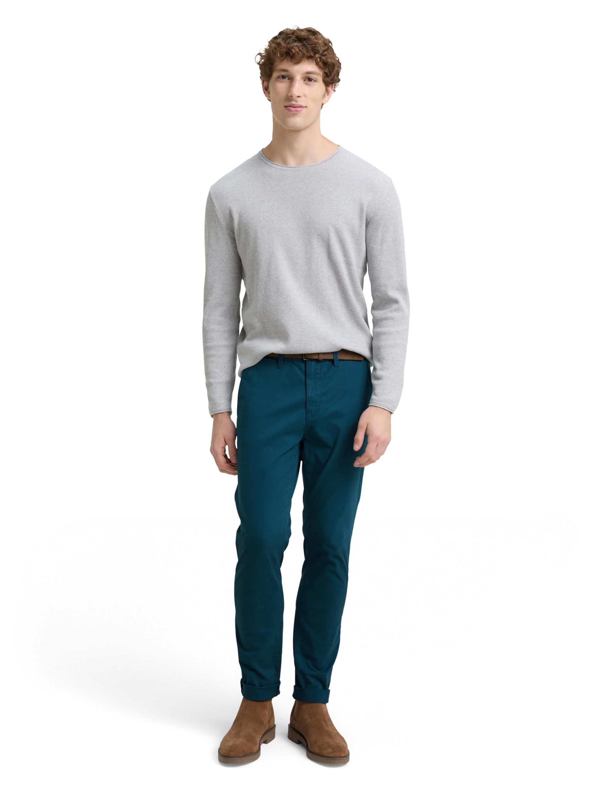 tom-tailor-denim-herren-slim-chino-hose-mit-g-rtel image 2
