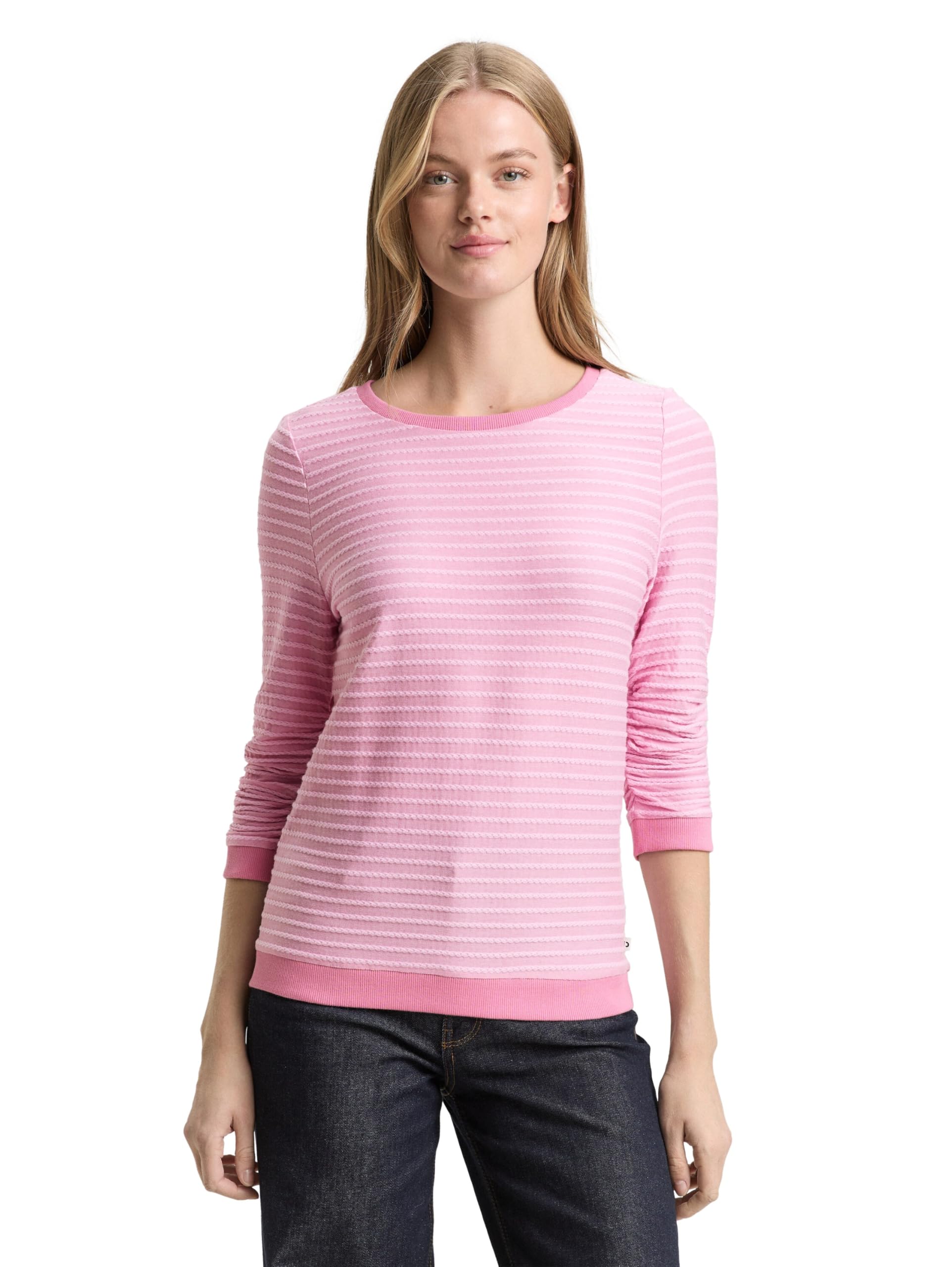 tom-tailor-denim-damen-sweatshirt-raffarm-streifenmuster image 7