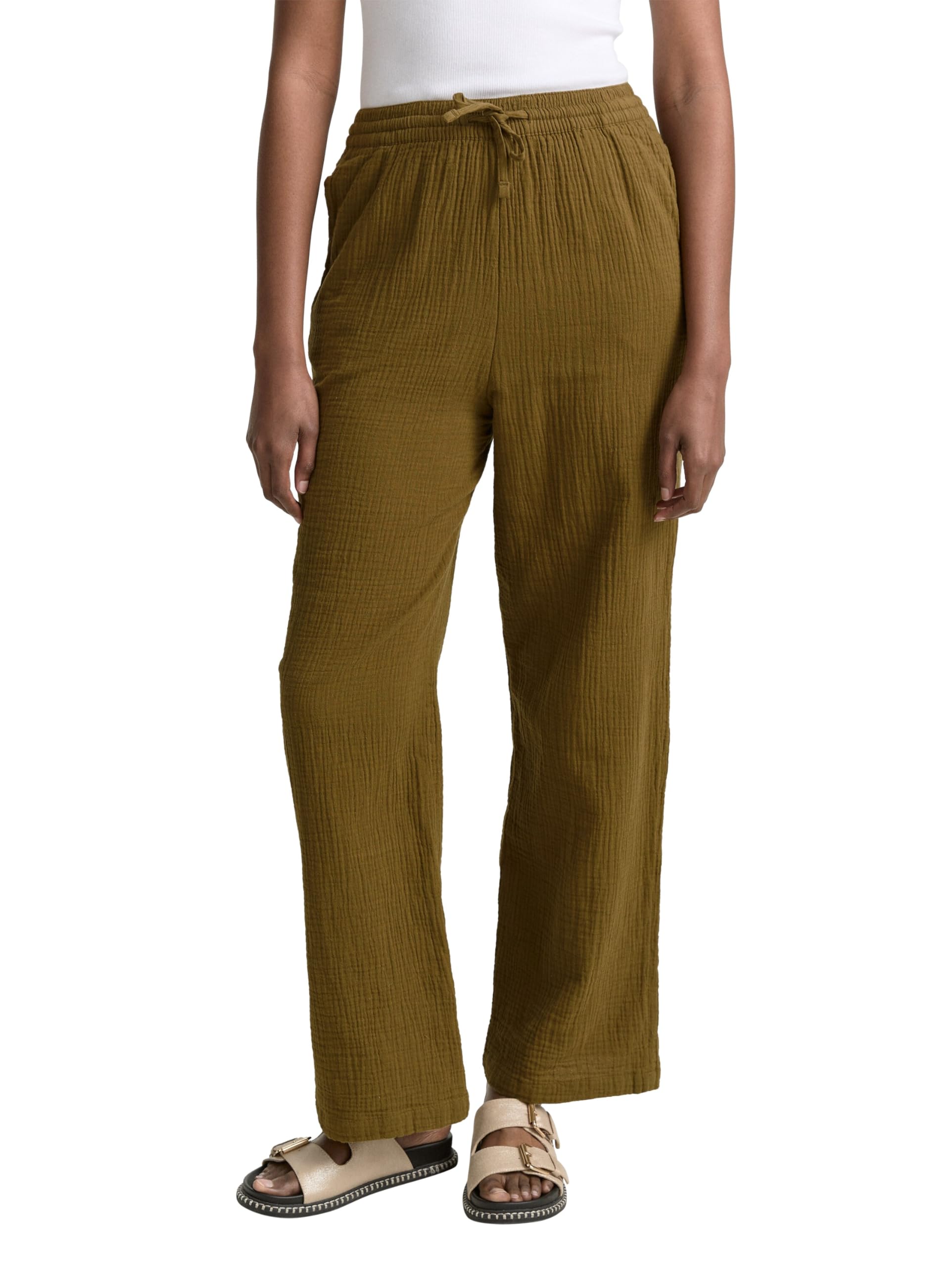 tom-tailor-denim-damen-basic-musselin-straight-hose image 1