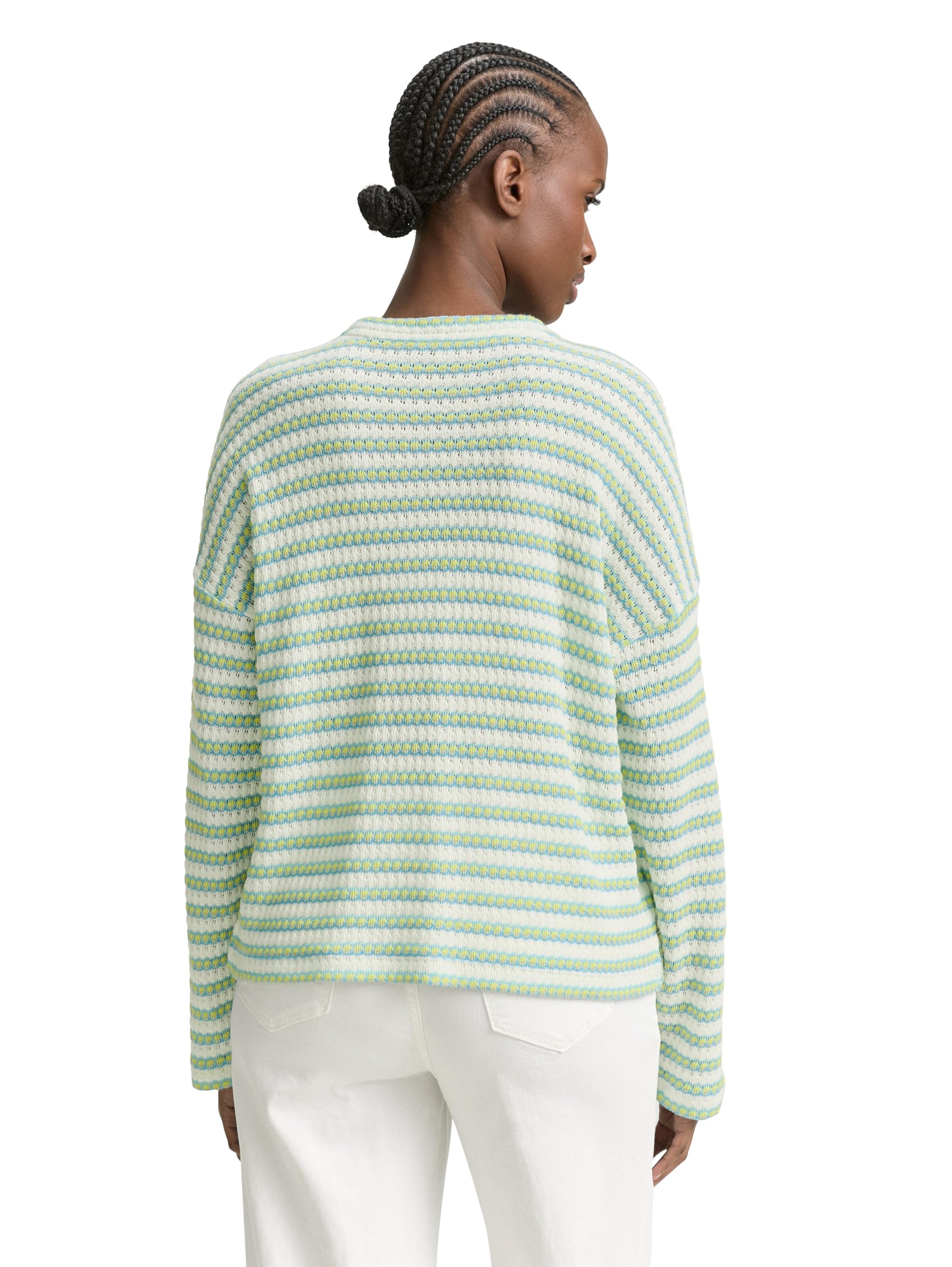 tom-tailor-denim-damen-sweatshirt-mit-streifenmuster-sportiv-trendig image 3