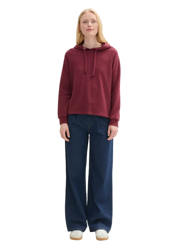 tom-tailor-denim-damen-basic-hoodie-deep-wine-red-gr-s image 1