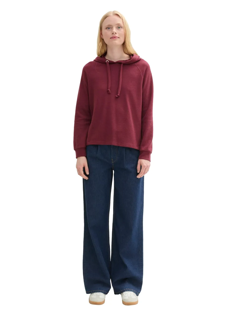 tom-tailor-denim-damen-basic-hoodie-deep-wine-red-gr-s image 1