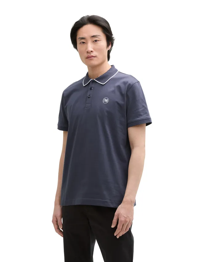 tom-tailor-herren-piqu-poloshirt-mit-print image 1