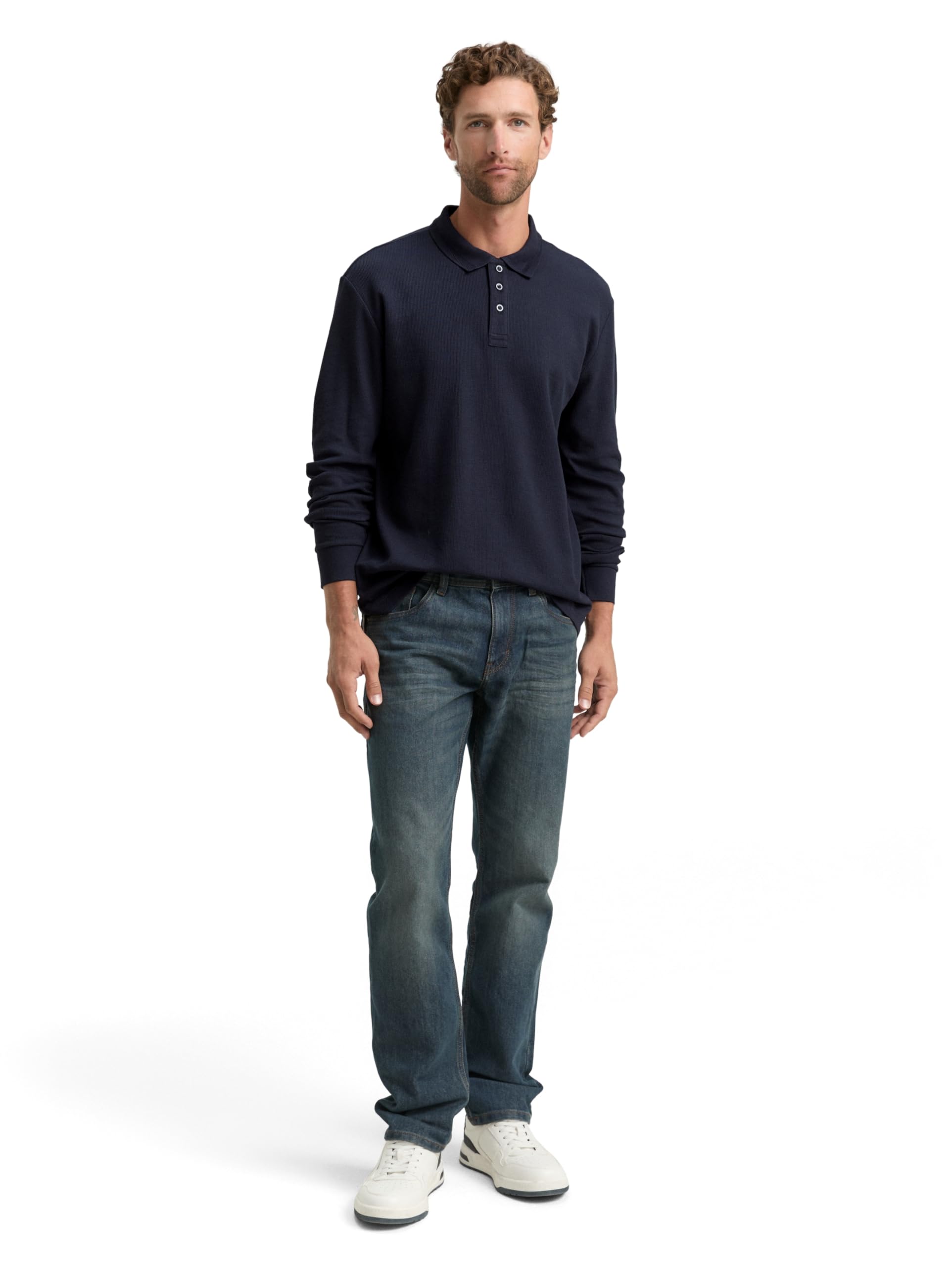 tom-tailor-herren-langarm-poloshirt-1048600-mit-waffelstruktur image 2