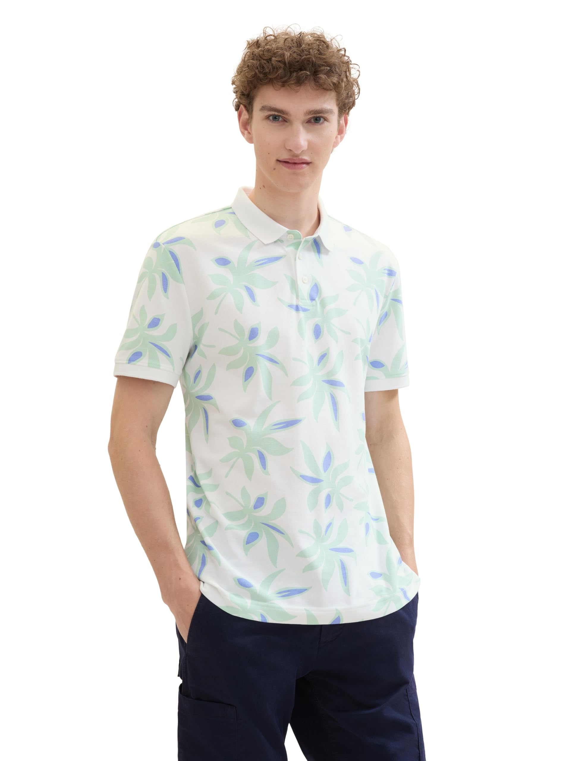 tom-tailor-denim-herren-piqu-poloshirt-mit-muster image 2