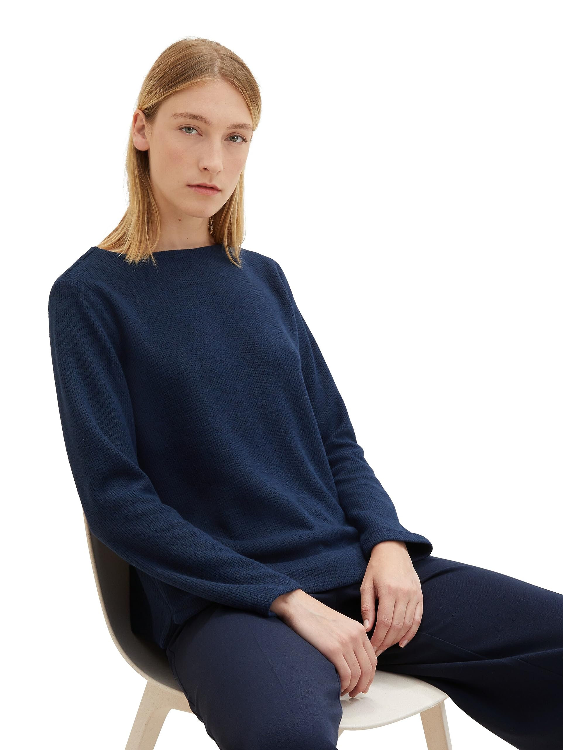 tom-tailor-damen-sweatshirt-mit-rippstruktur-1039278-bequemer-pullover image 5