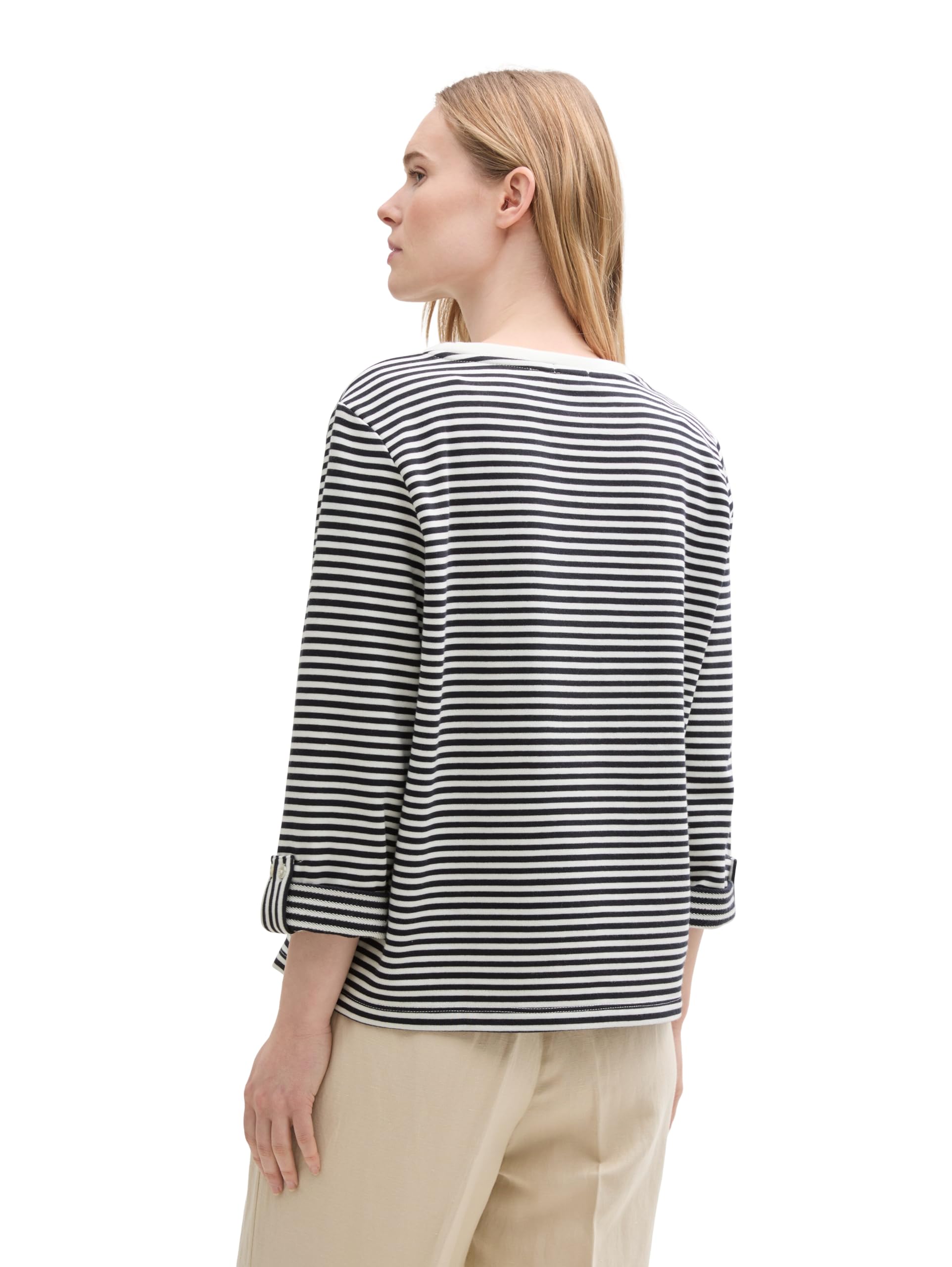 tom-tailor-damen-loose-fit-sweatshirt-mit-streifenmuster image 3