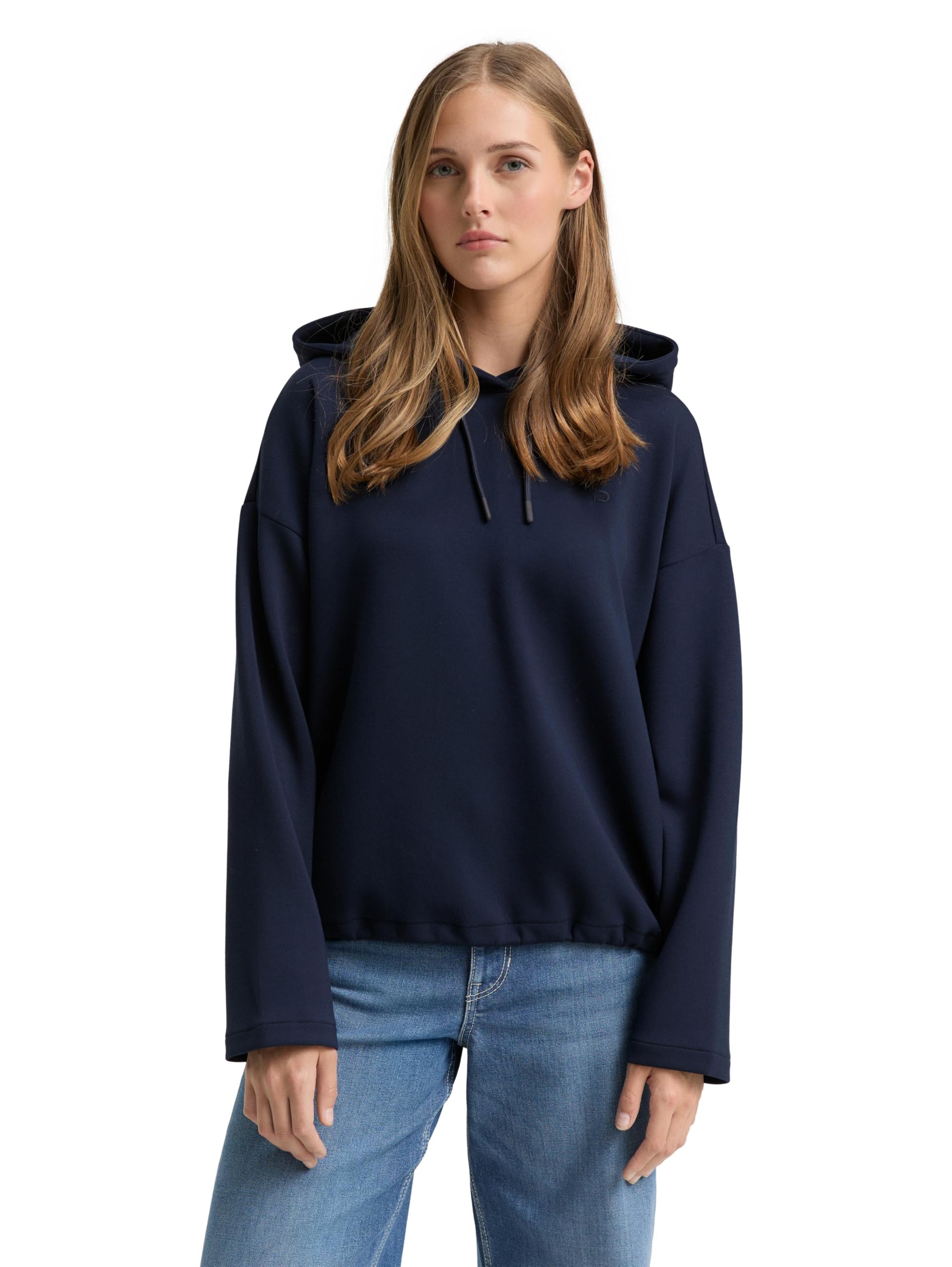 tom-tailor-denim-damen-loose-fit-scuba-hoodie-sweatshirt image 1