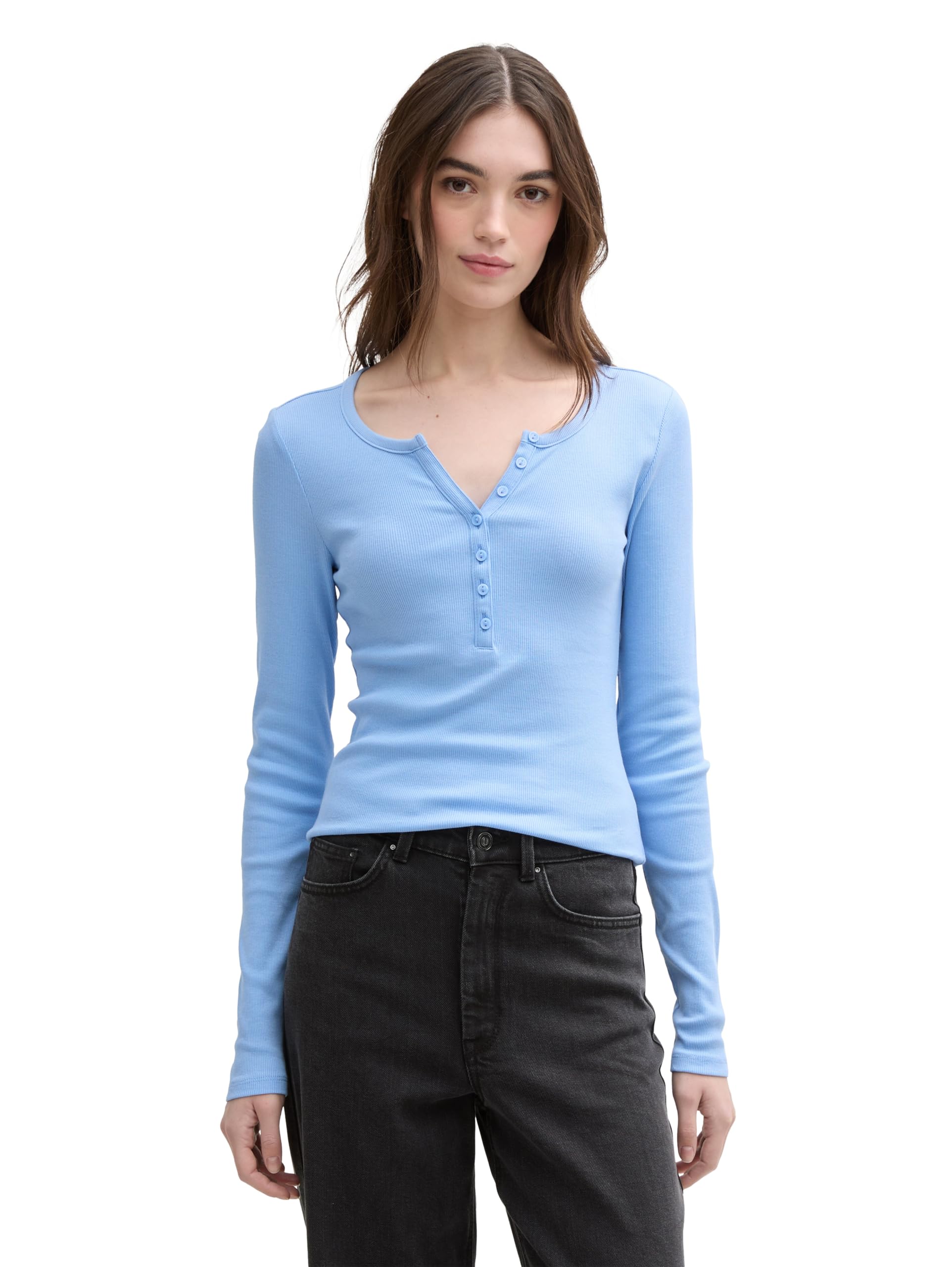 tom-tailor-denim-1045415-ripp-henley-langarmshirt-damen-1er-pack image 6