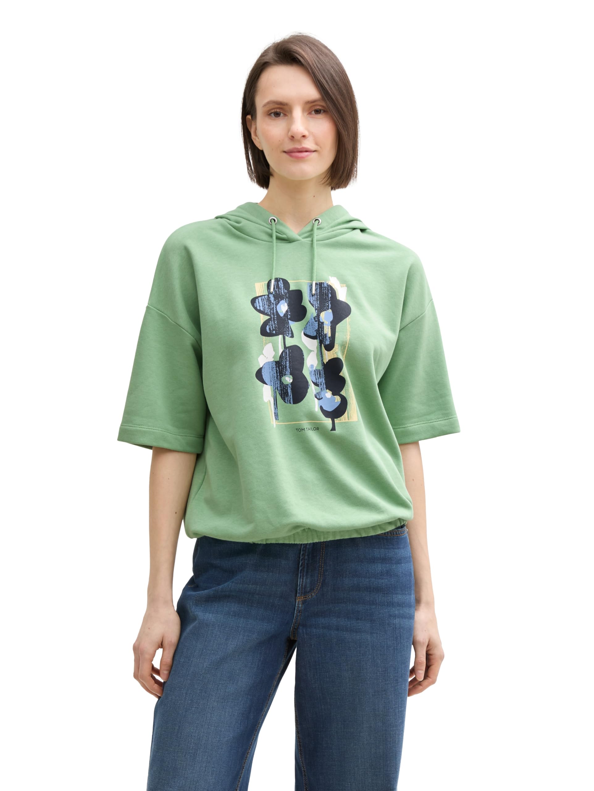 tom-tailor-damen-hoodie-sweatshirt-mit-print image 1