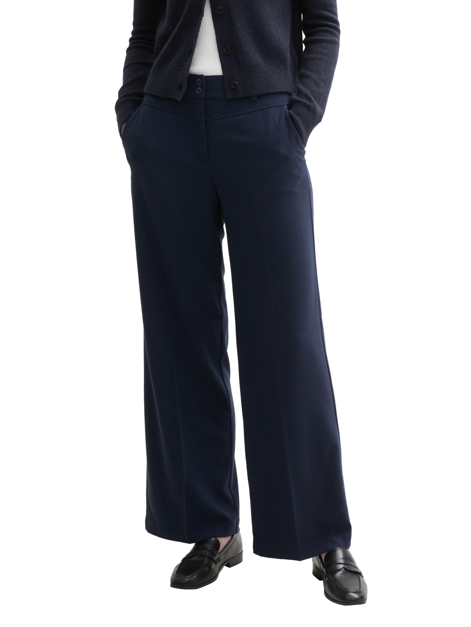 tom-tailor-lea-wide-leg-damen-hose-mit-b-gelfalte image 1