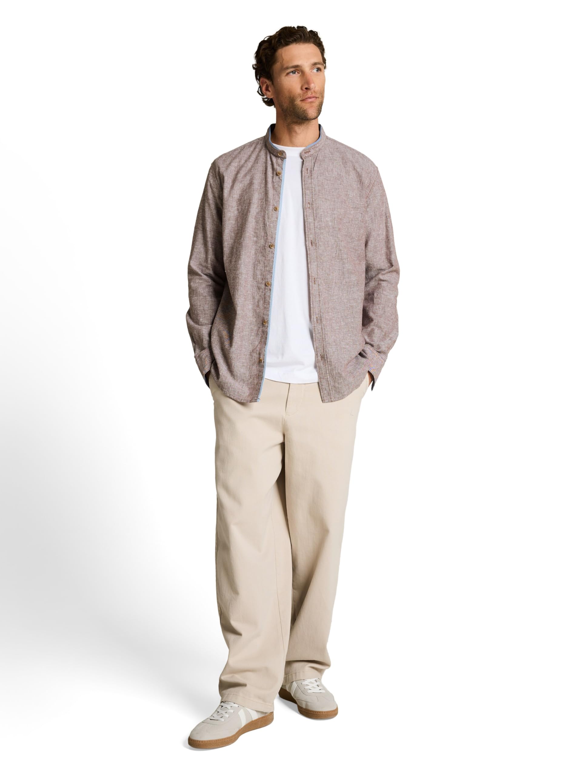 tom-tailor-herren-baumwollhemd-mit-leinen-fitted-fit-leinen-baumwoll-mix image 2