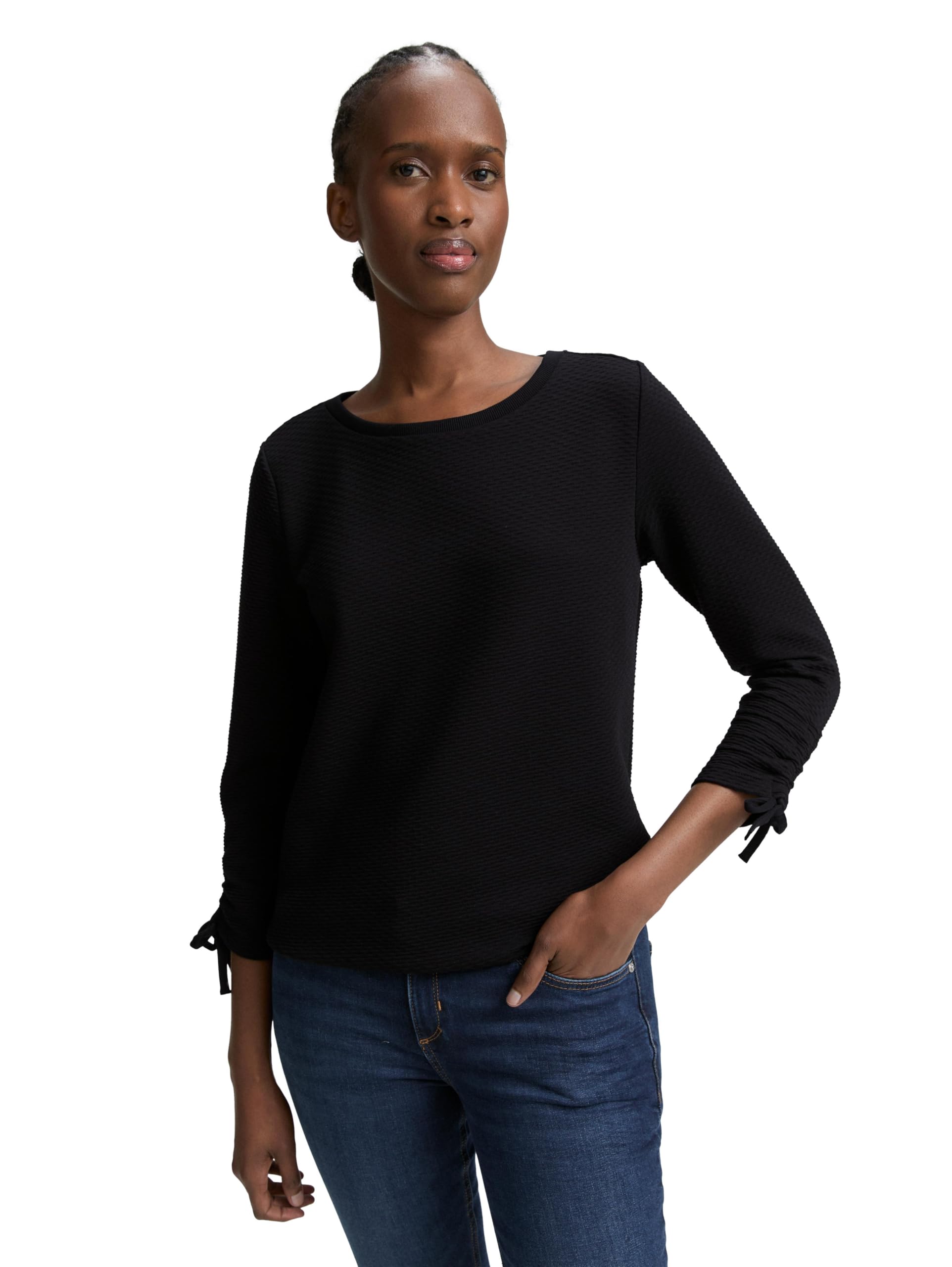 tom-tailor-denim-damen-1047227-sweatshirt-mit-raff-rmeln image 1