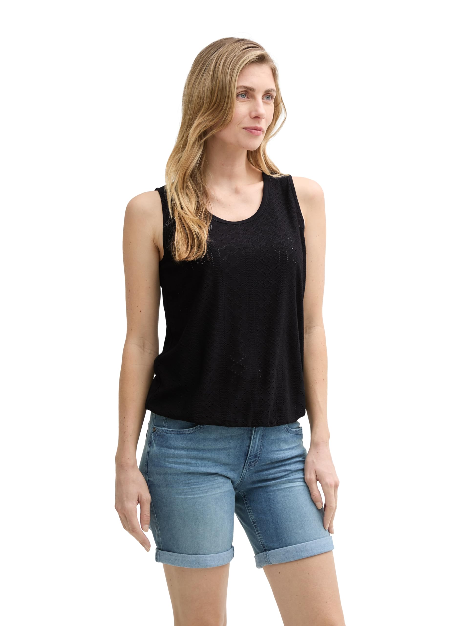 tom-tailor-damen-ajour-top-im-material-mix image 1