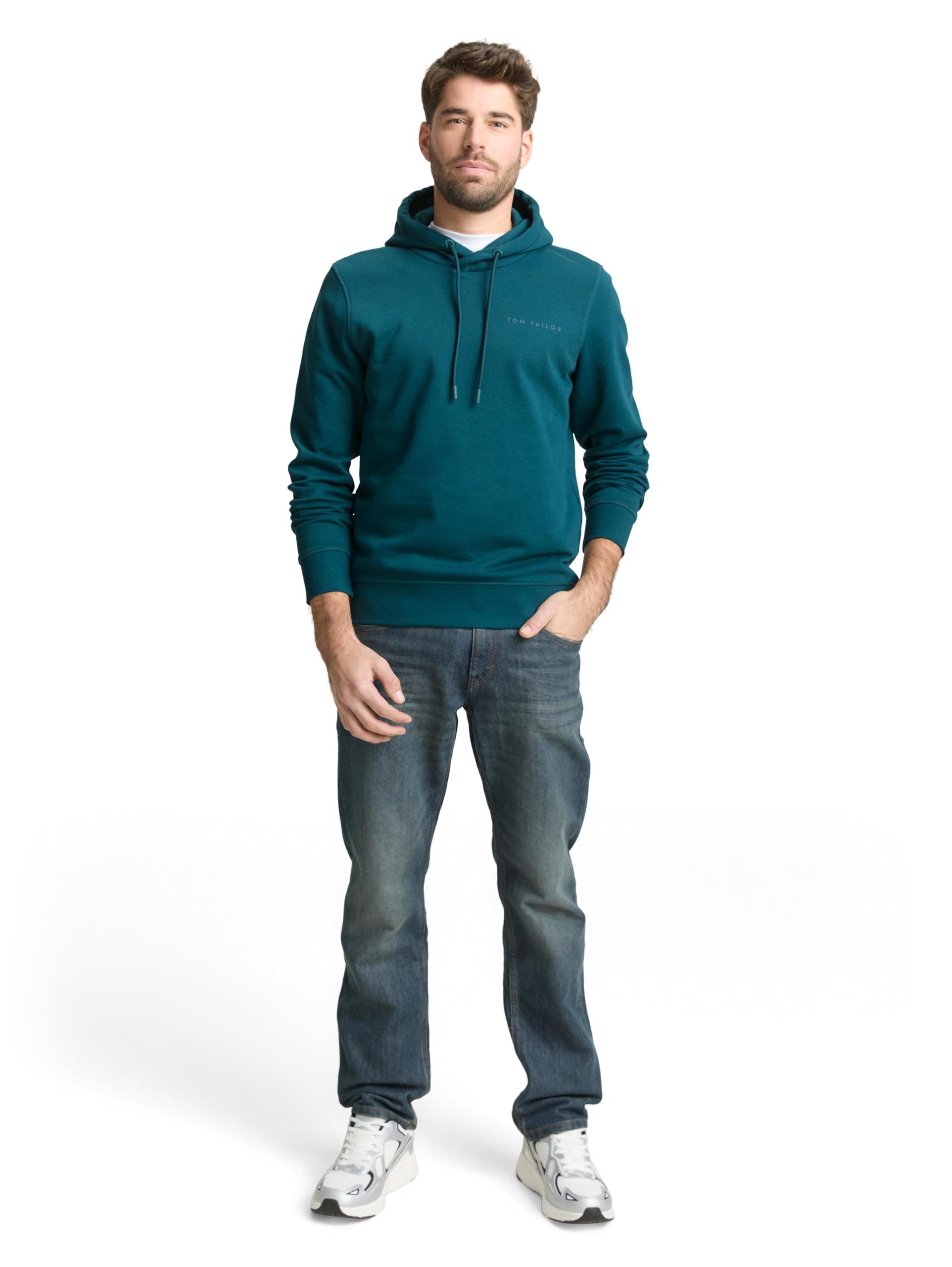 tom-tailor-herren-hoodie-sweatshirt-kapuzenpullover-mit-k-ngurutasche image 2
