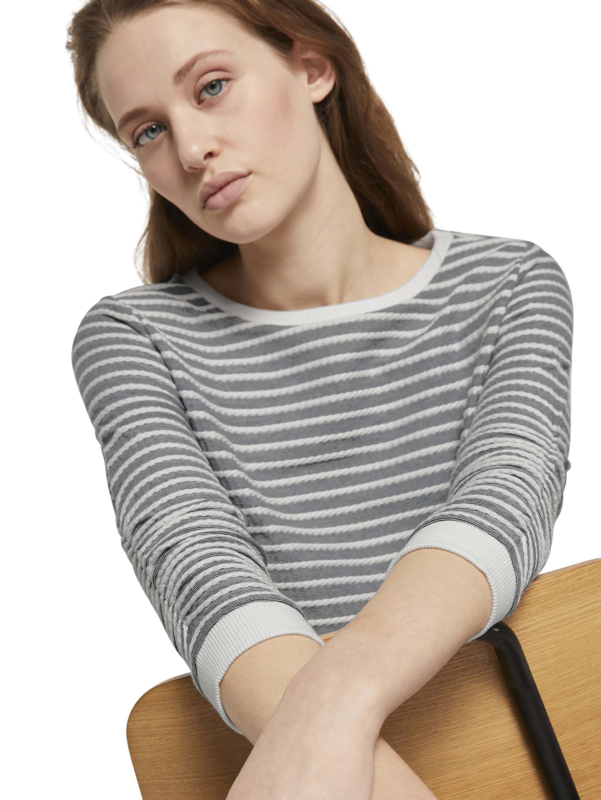 tom-tailor-denim-damen-sweatshirt-mit-raffarm image 6
