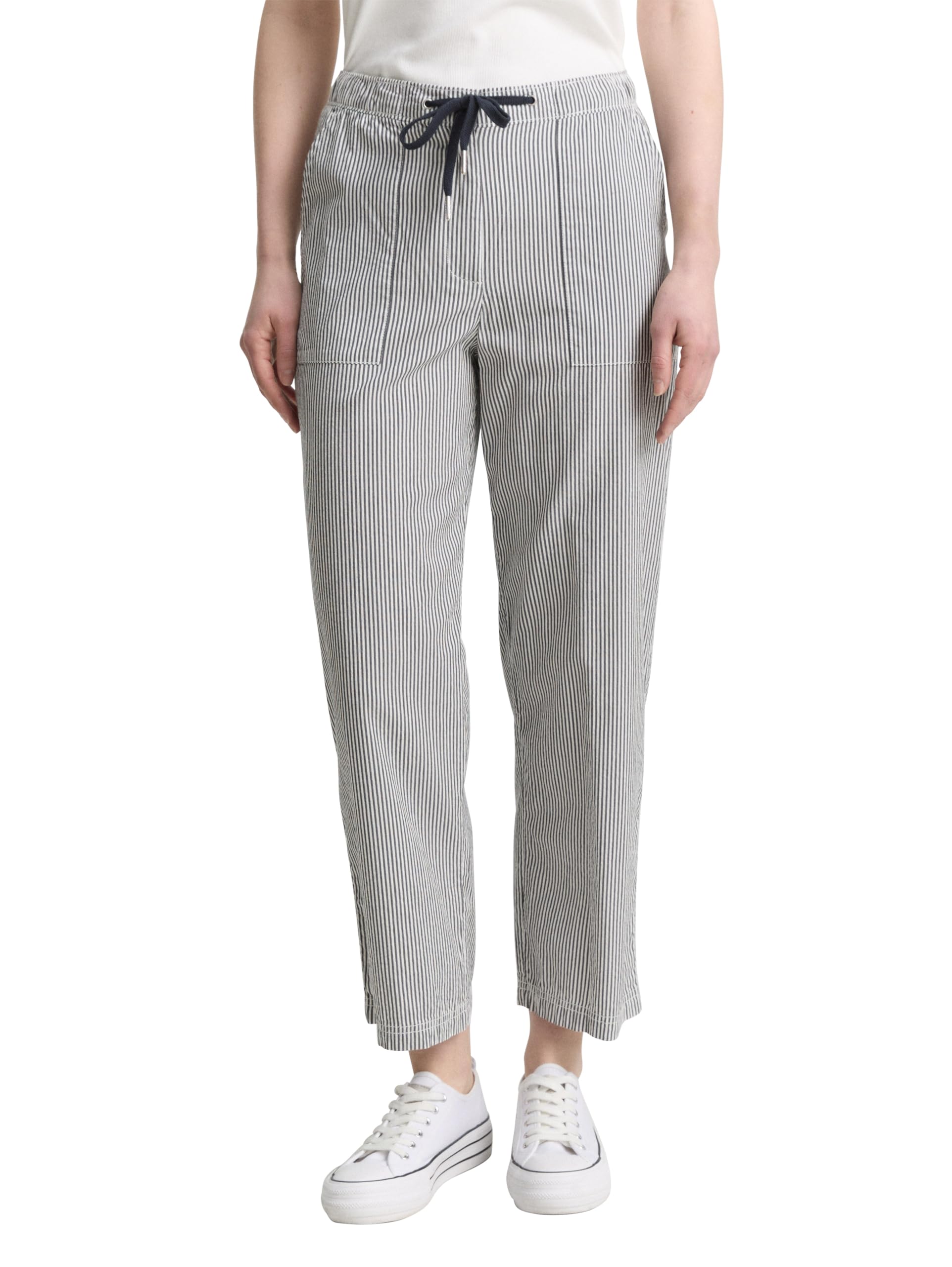 tom-tailor-damen-seersucker-culotte-hose-mit-kordelzug-leichte-sommerhose image 3