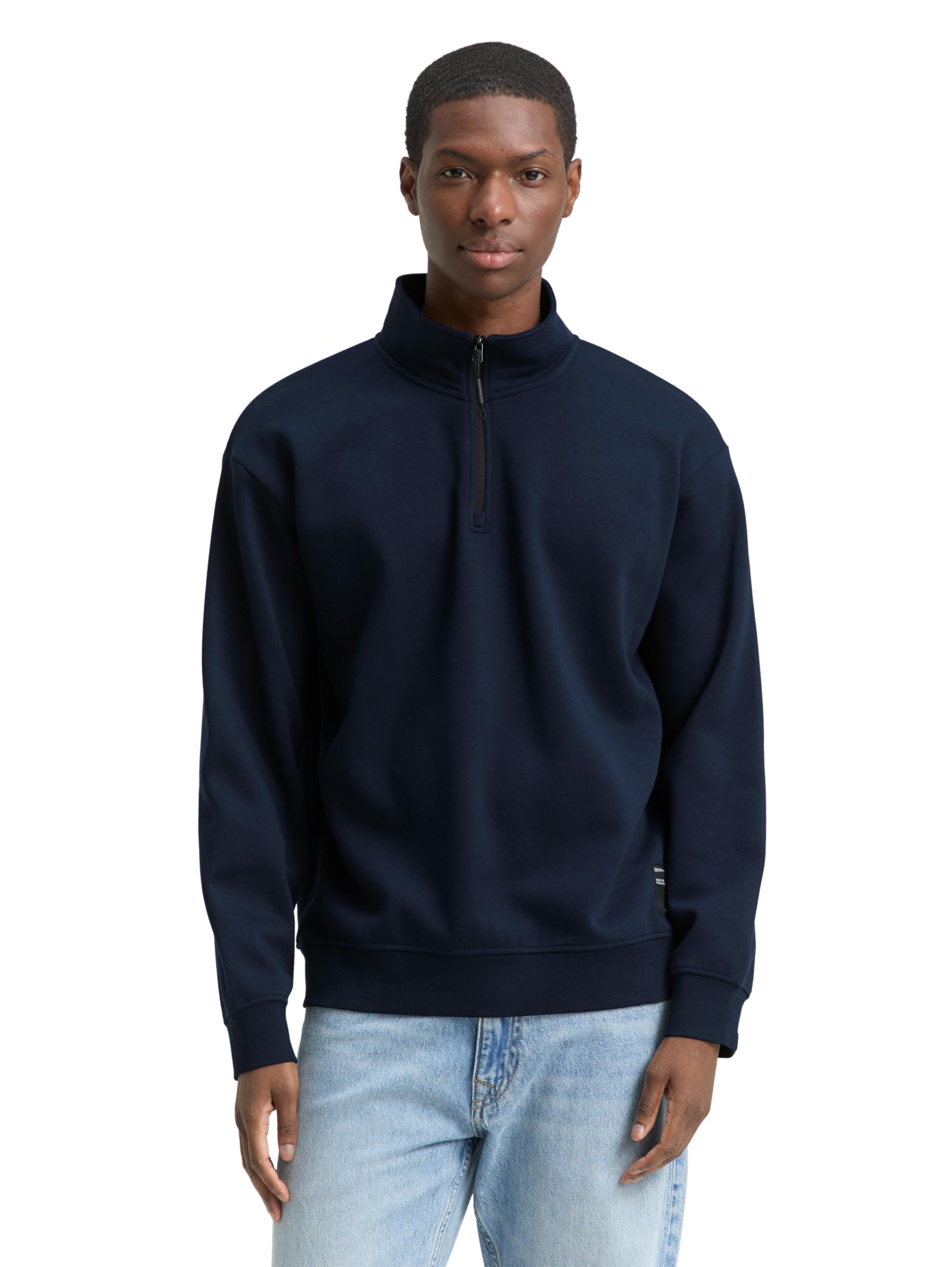 tom-tailor-denim-herren-1049013-troyer-sweatshirt-mit-logo-badge image 8