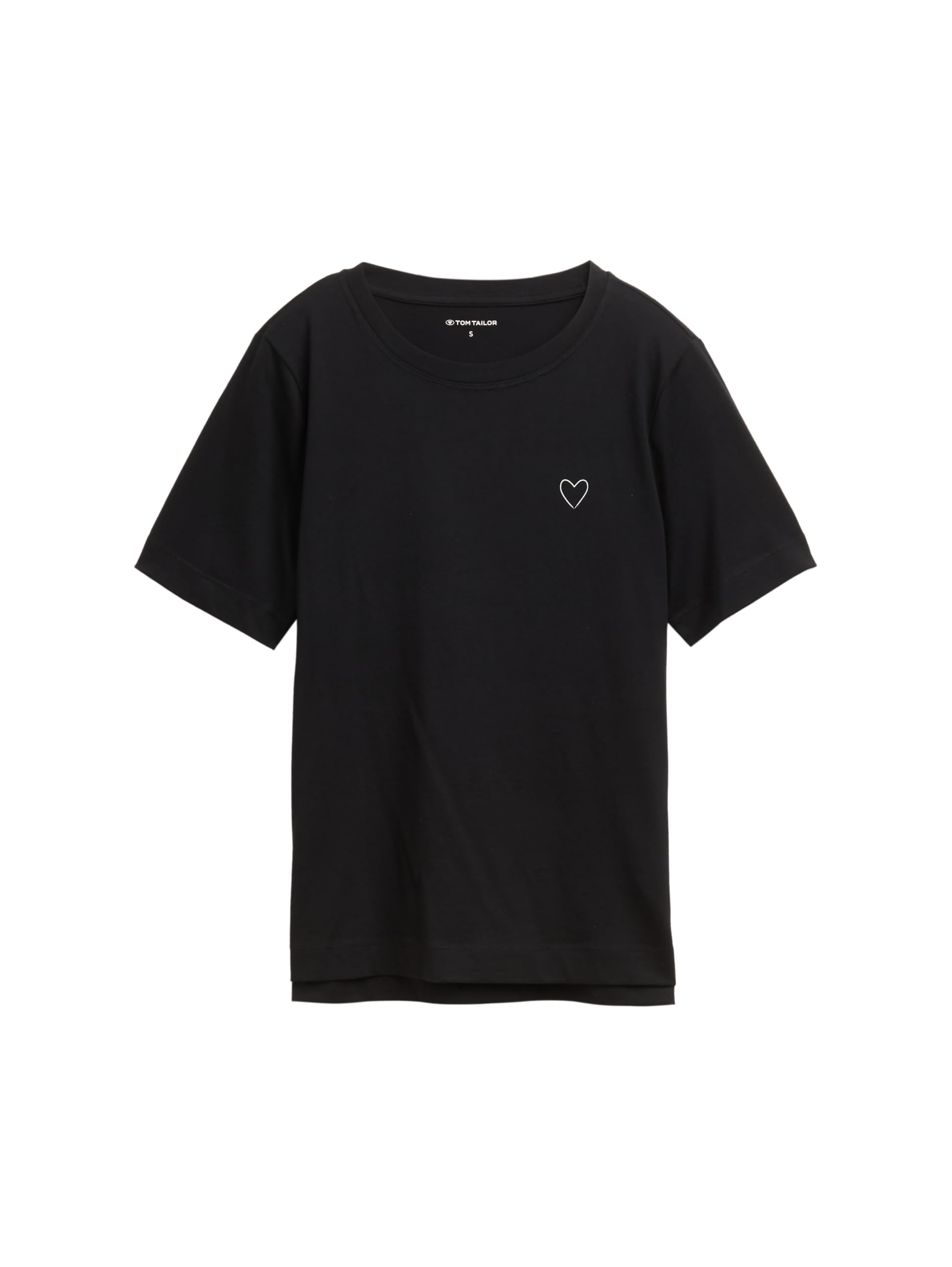 tom-tailor-damen-basic-t-shirt-mit-herz-print image 1