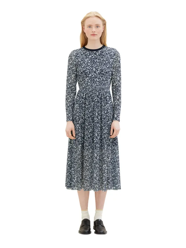 tom-tailor-denim-damen-mesh-kleid-mit-muster image 1