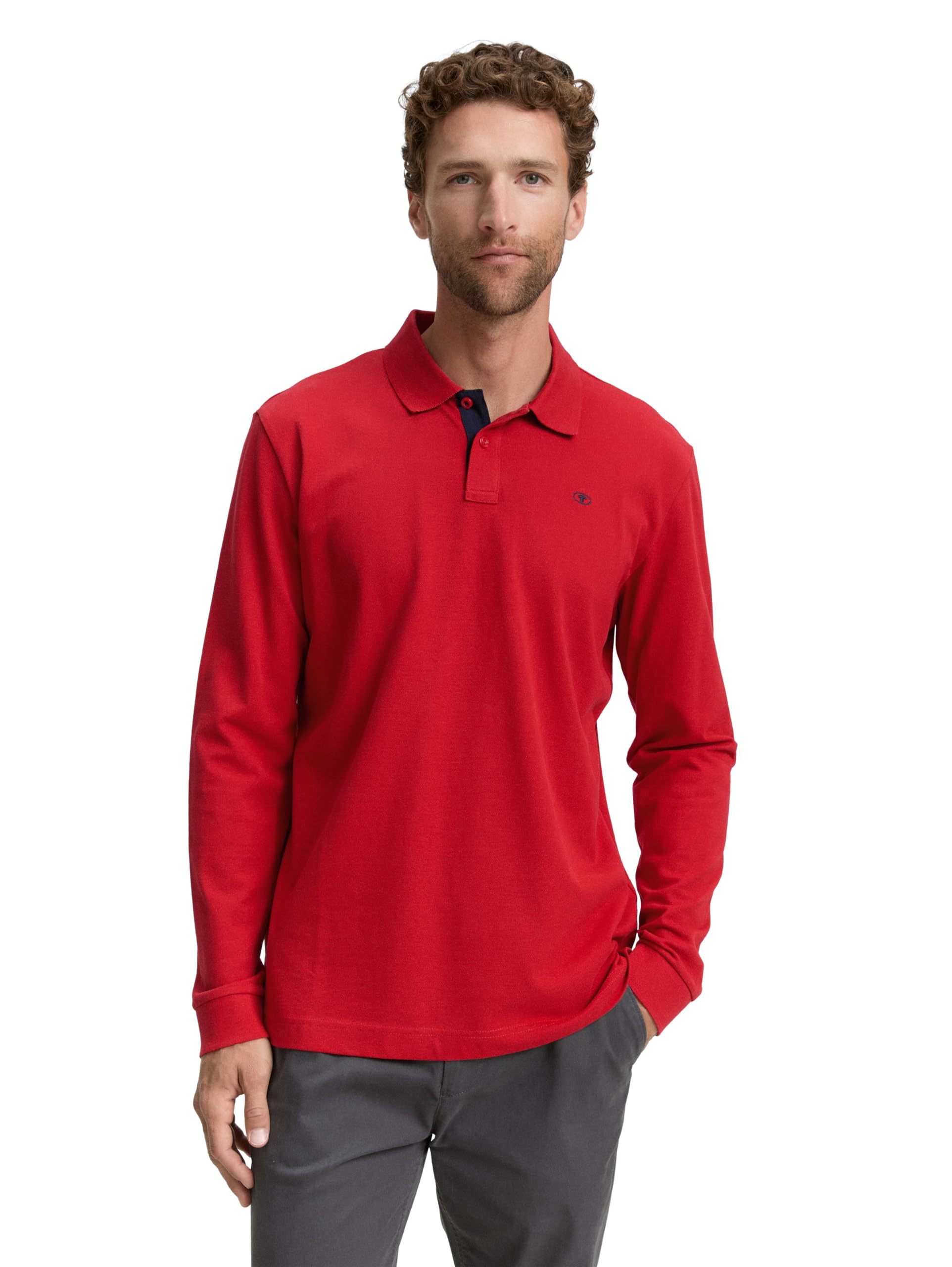 tom-tailor-herren-longsleeve-basic-piqu-poloshirt image 7