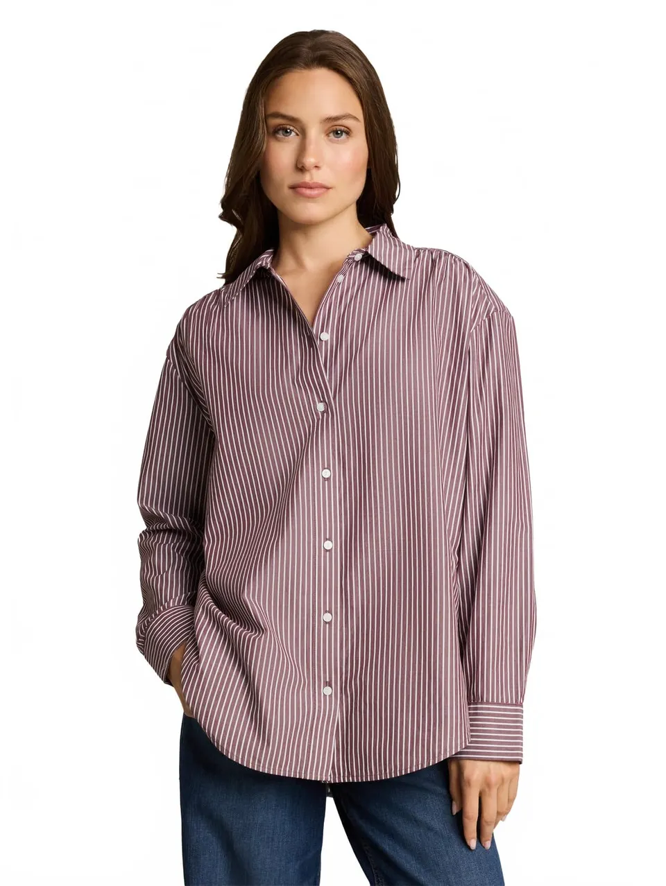 tom-tailor-damen-loose-fit-popeline-hemdbluse image 1