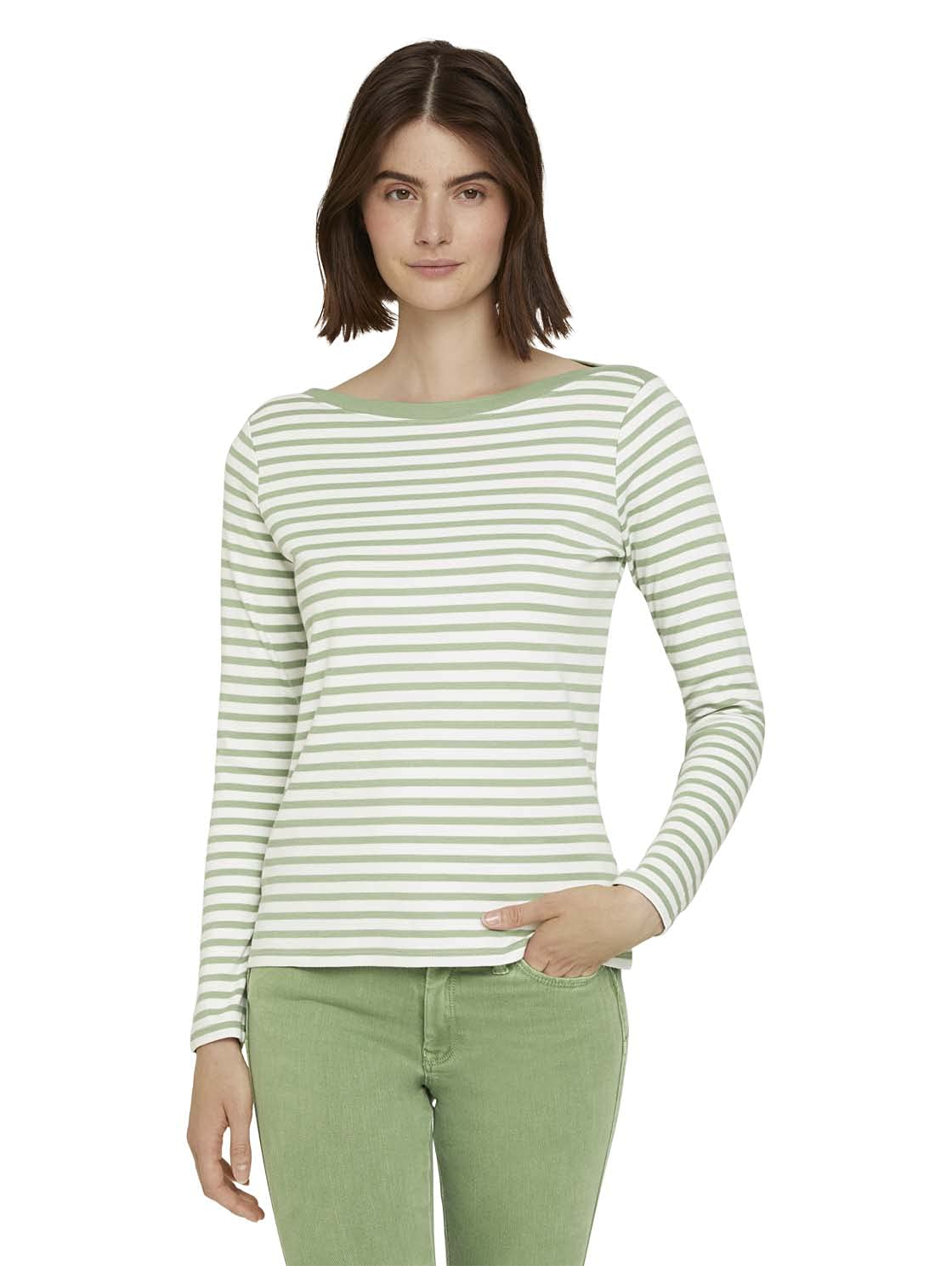 tom-tailor-denim-damen-longsleeve-mit-streifen-aus-bio-baumwolle image 8