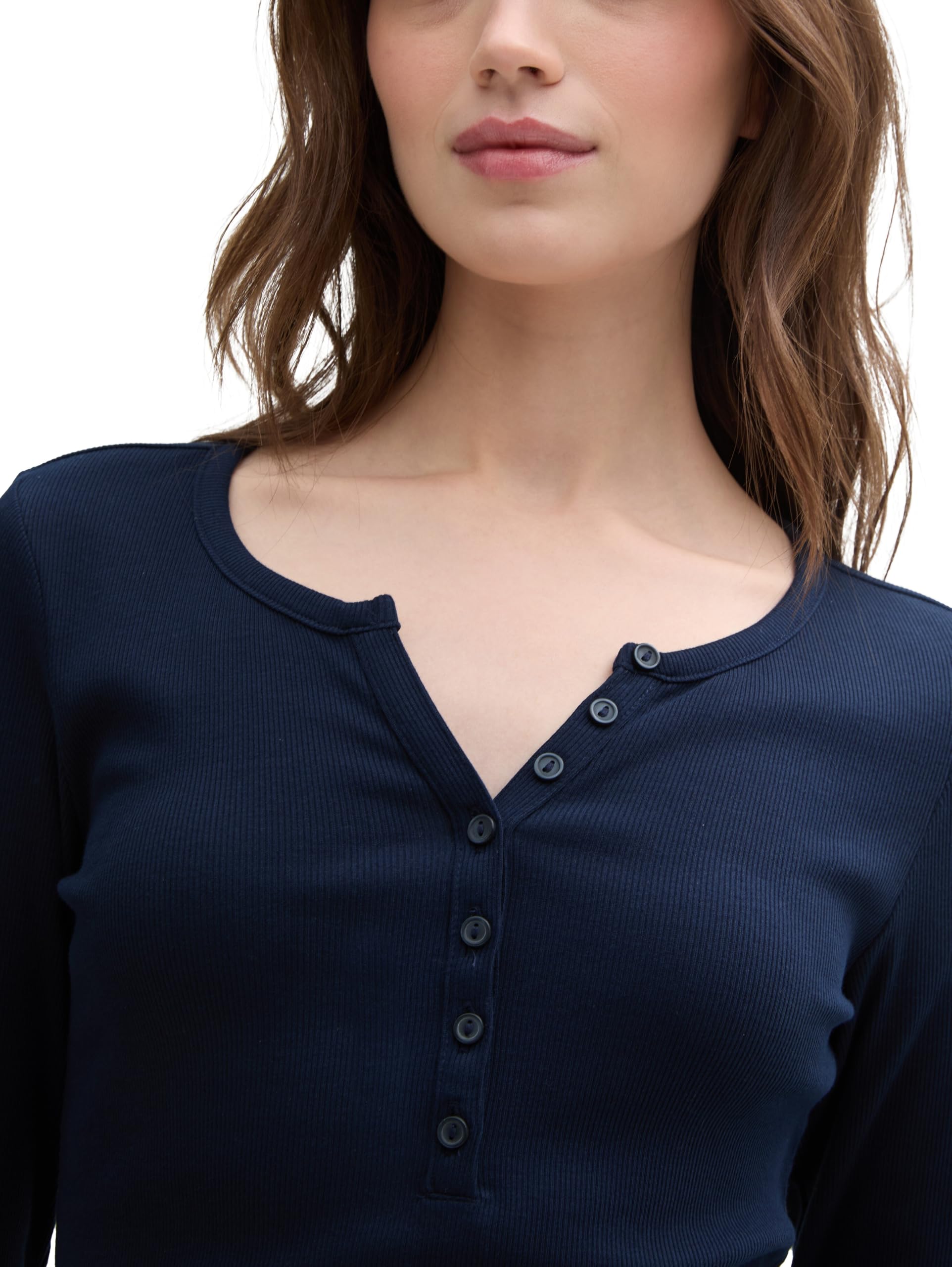 tom-tailor-denim-1045415-ripp-henley-langarmshirt-damen-1er-pack image 5