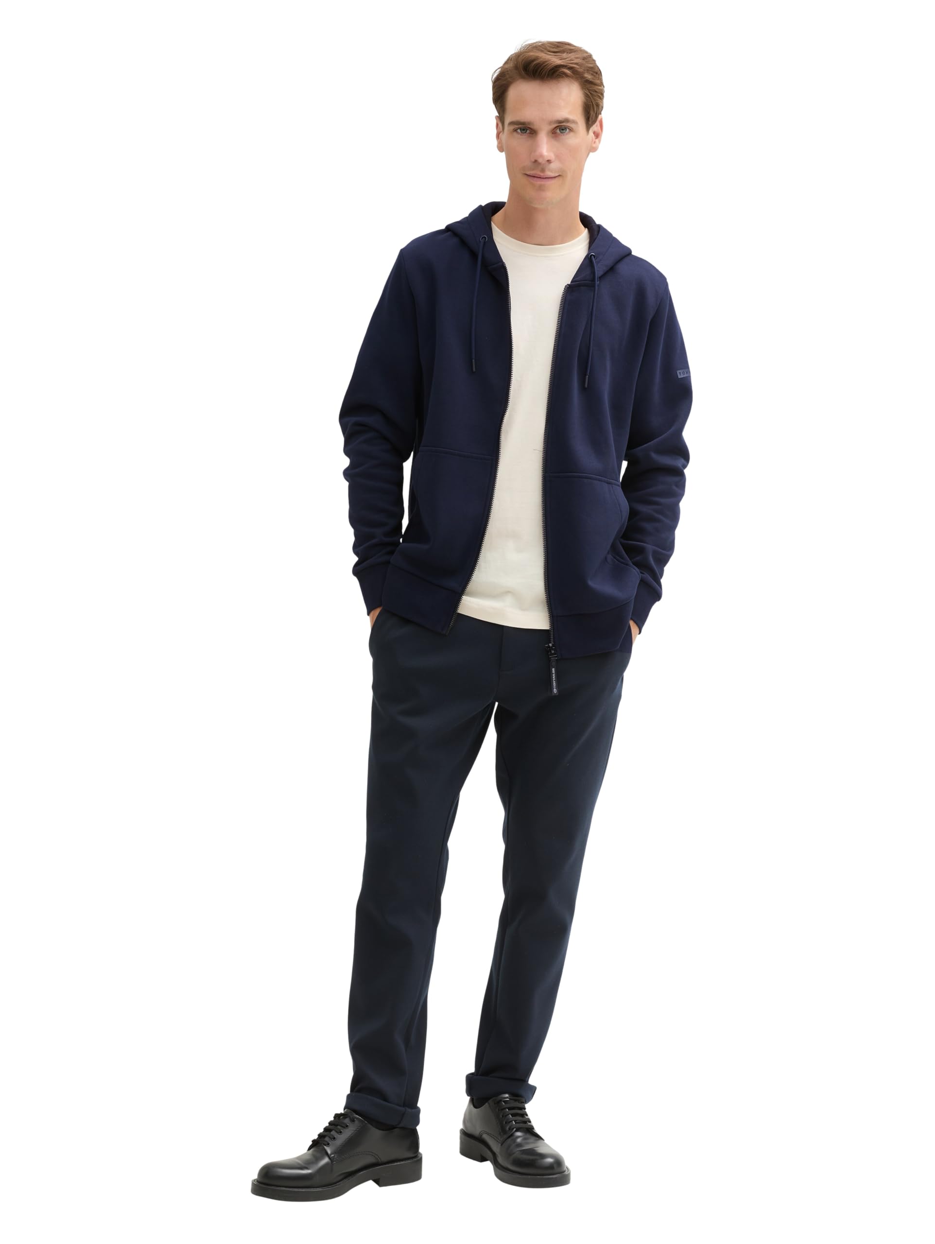 tom-tailor-herren-hoodie-sweatjacke-mit-k-ngurutasche image 2