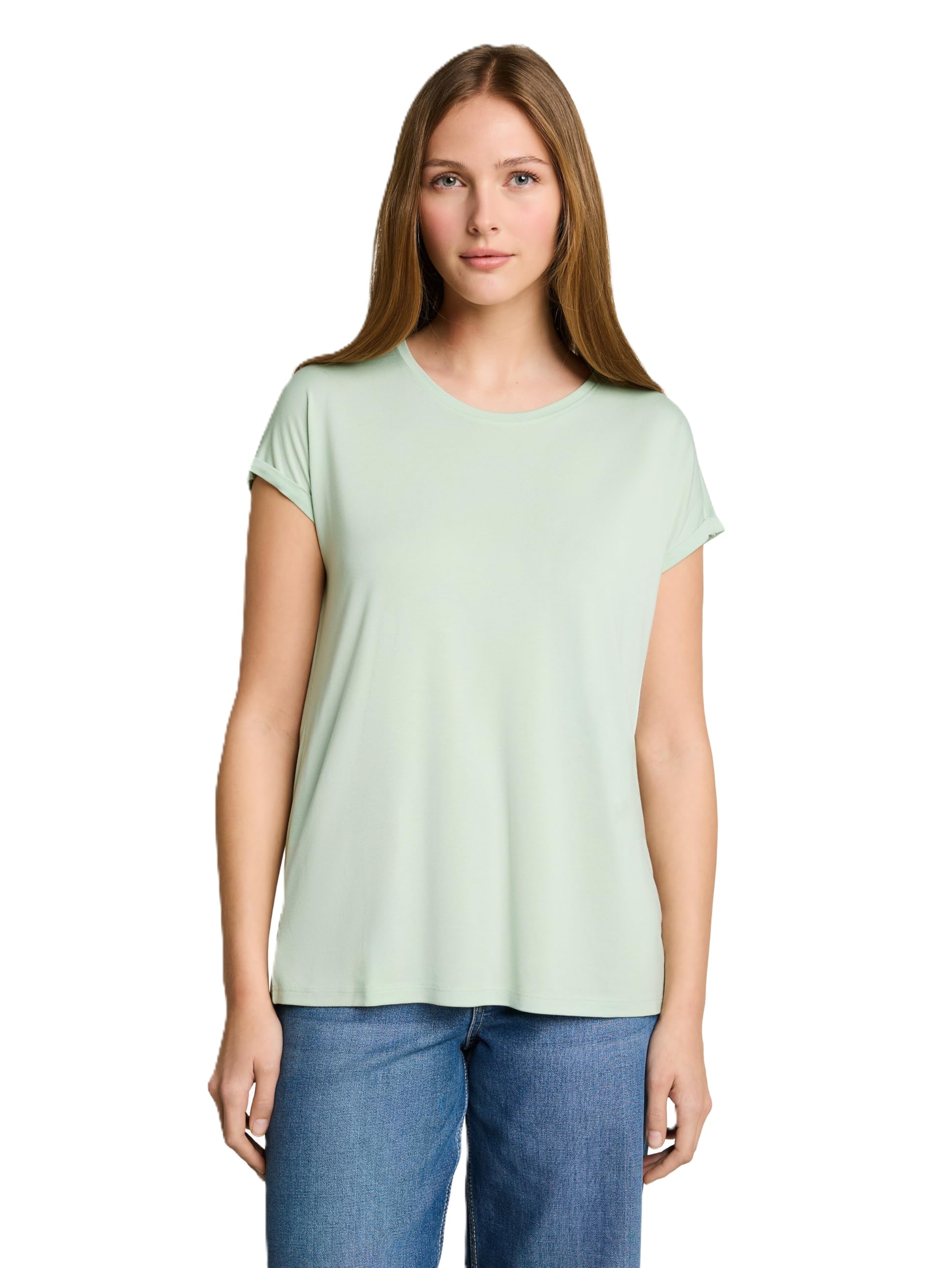 tom-tailor-denim-damen-loose-fit-basic-t-shirt-viskose image 1