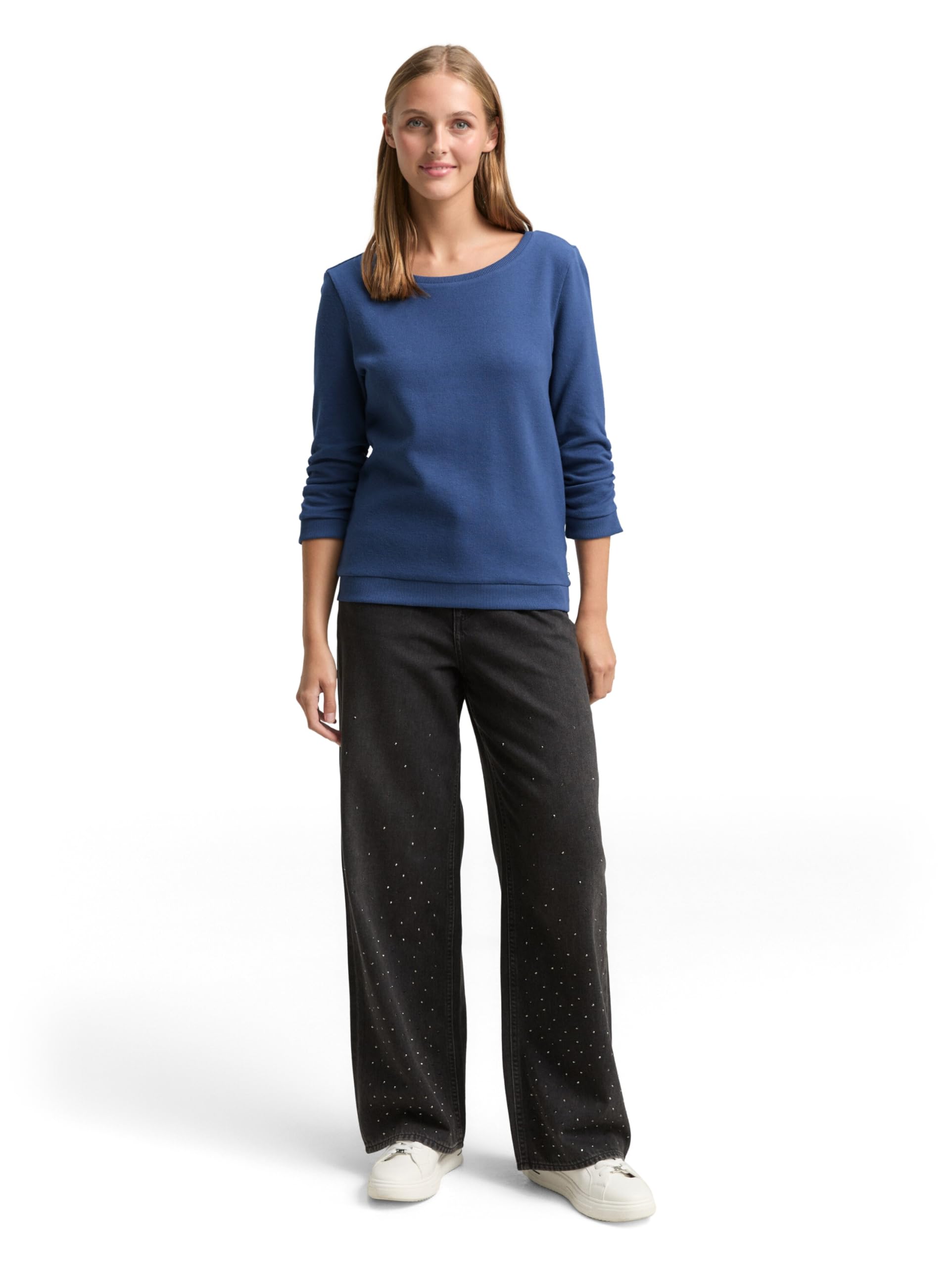 tom-tailor-denim-damen-1049053-fitted-sweatshirt-mit-raffungen image 2