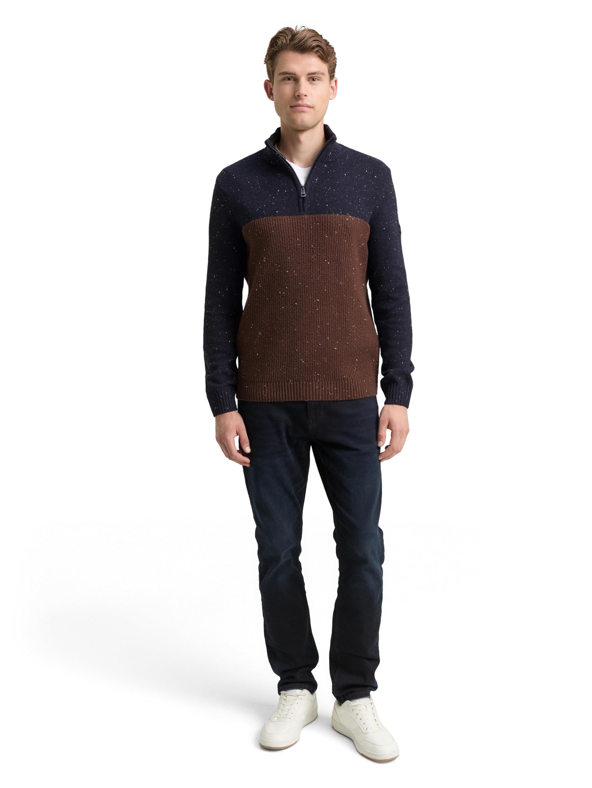 tom-tailor-herren-troyer-strickpullover-mit-strukturmix image 3