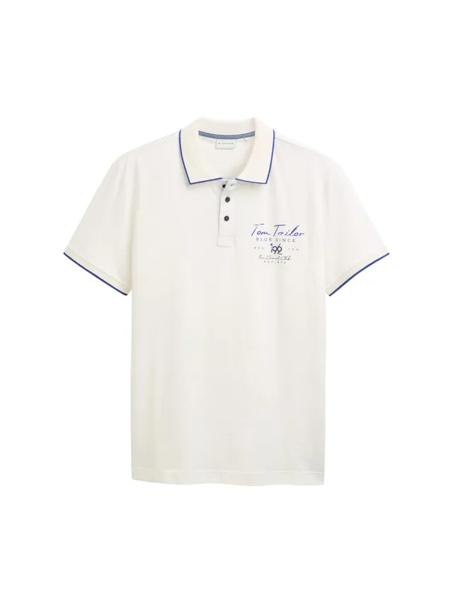 tom-tailor-herren-poloshirt-mit-logo-print-aus-baumwolle-klassisches-regular-fit image 1
