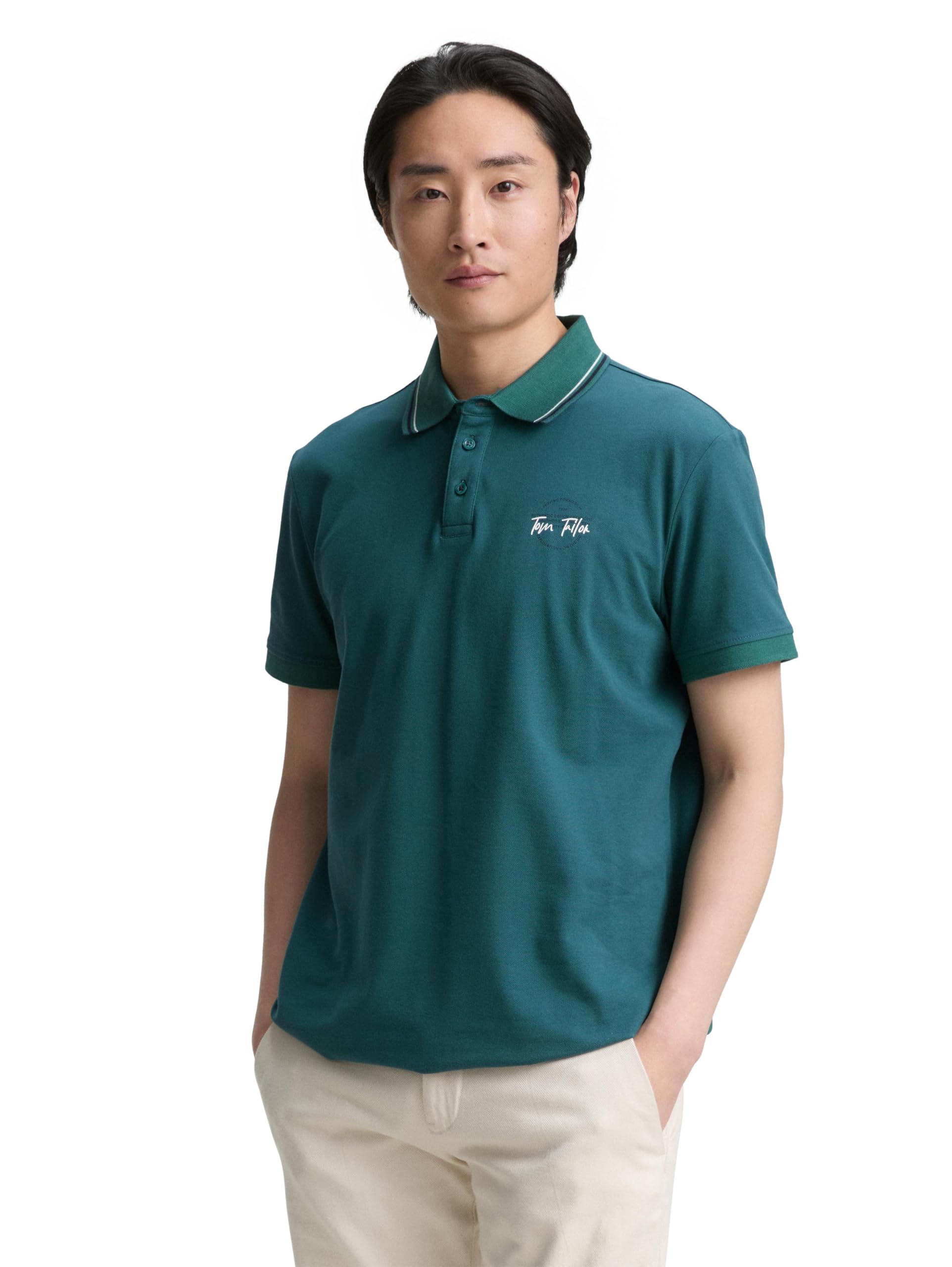 tom-tailor-herren-piqu-poloshirt-1047782-mit-print image 1
