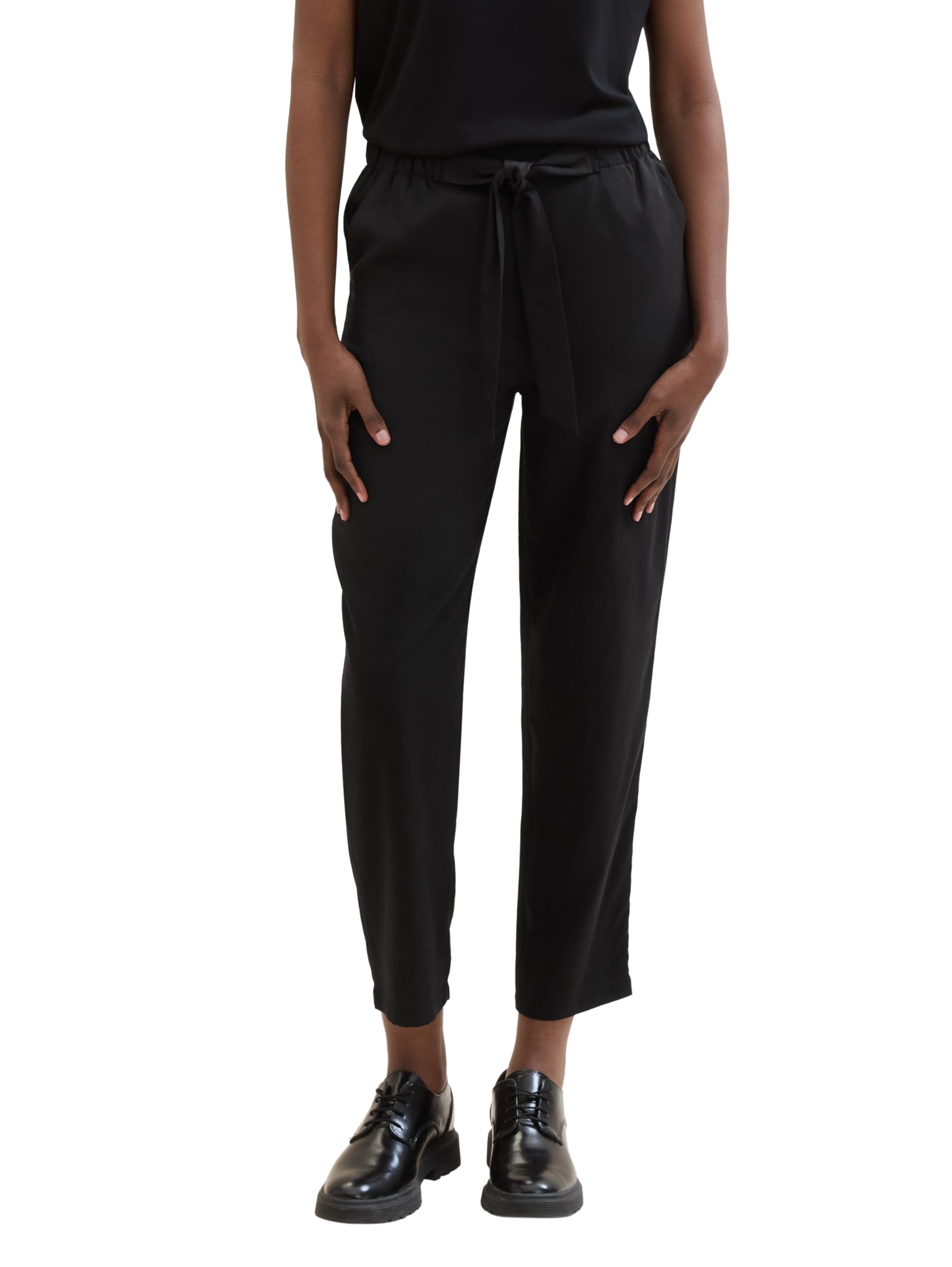 tom-tailor-denim-damen-paperbag-hose-mit-bindeg-rtel-1040804-hohe-taille-locker- image 8