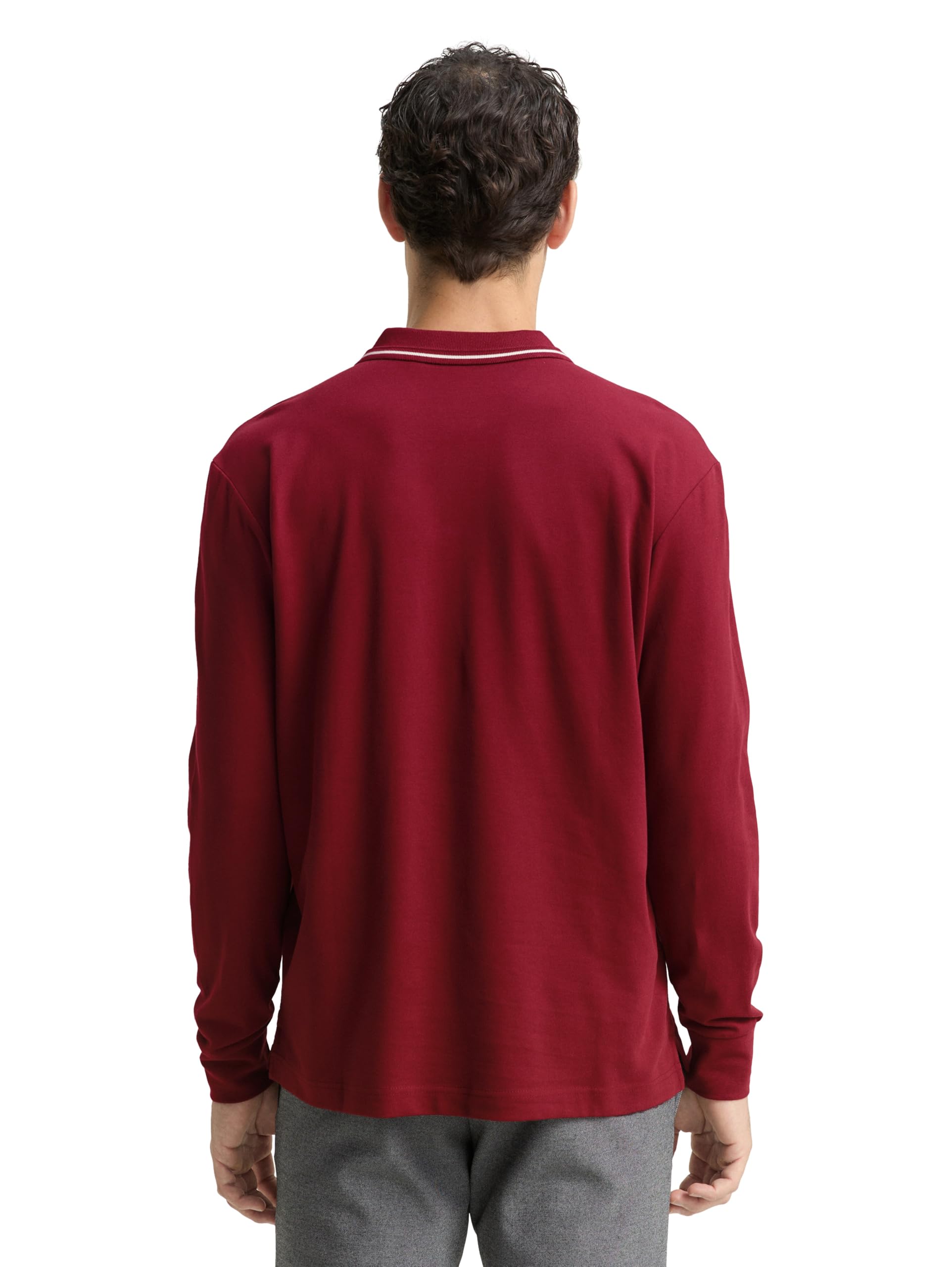 tom-tailor-langarm-piqu-poloshirt-mit-logo-print-f-r-herren image 3