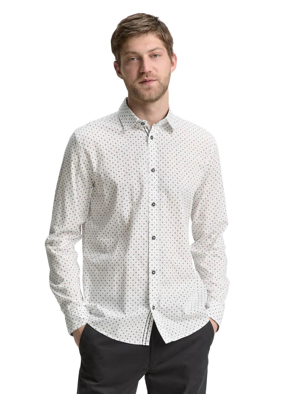 tom-tailor-herren-fitted-hemd-mit-muster image 1