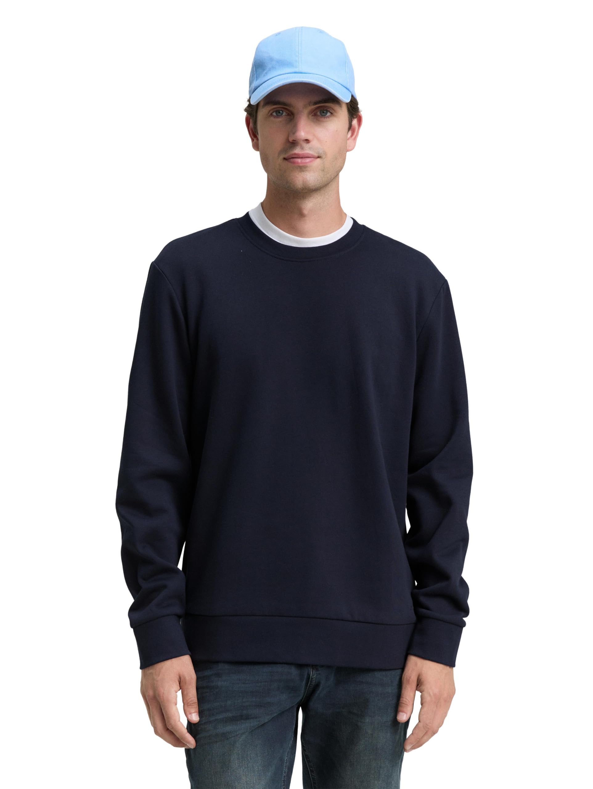tom-tailor-herren-basic-sweatshirt-in-unifarben-klassisches-rundhals-sweatshirt image 7