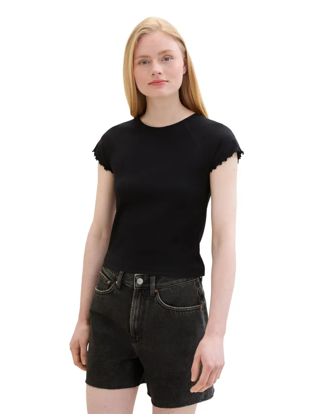 tom-tailor-denim-damen-basic-t-shirt-mit-raglan-rmeln image 1
