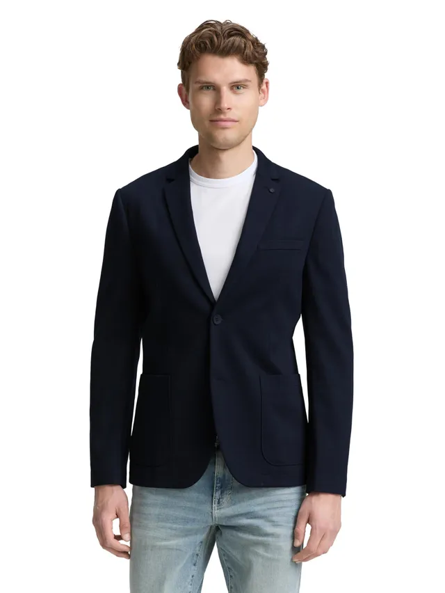tom-tailor-herren-1047273-regular-fit-piqu-blazer-leichter-blazer-f-r-herren image 1