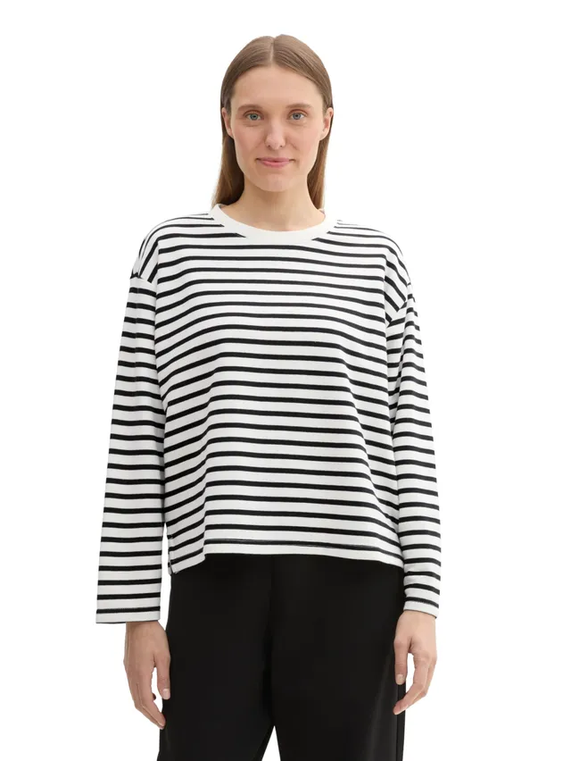 tom-tailor-1044626-sweatshirt-mit-streifen-damen image 1