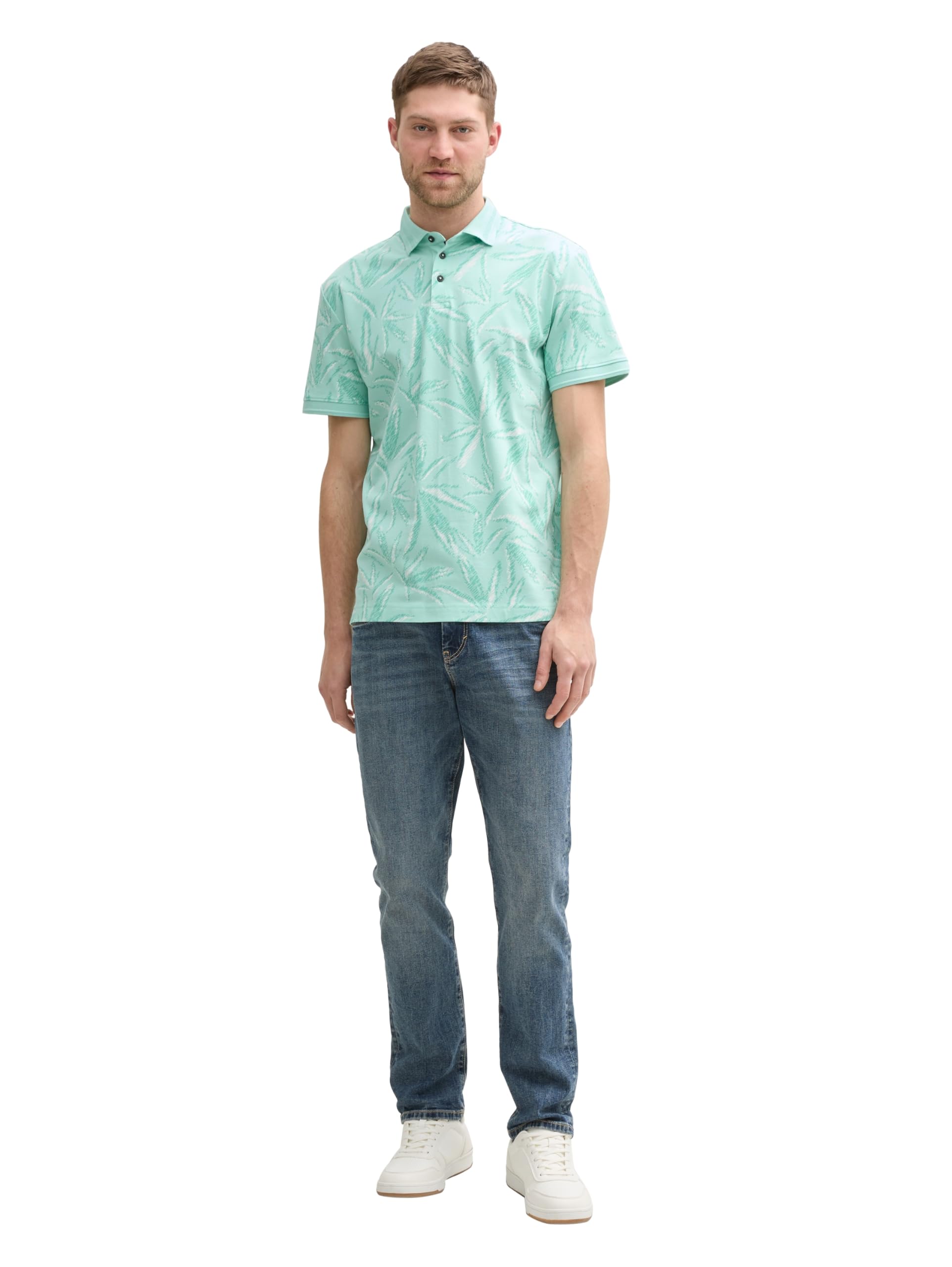 tom-tailor-herren-piqu-poloshirt-mit-palmen-print image 5