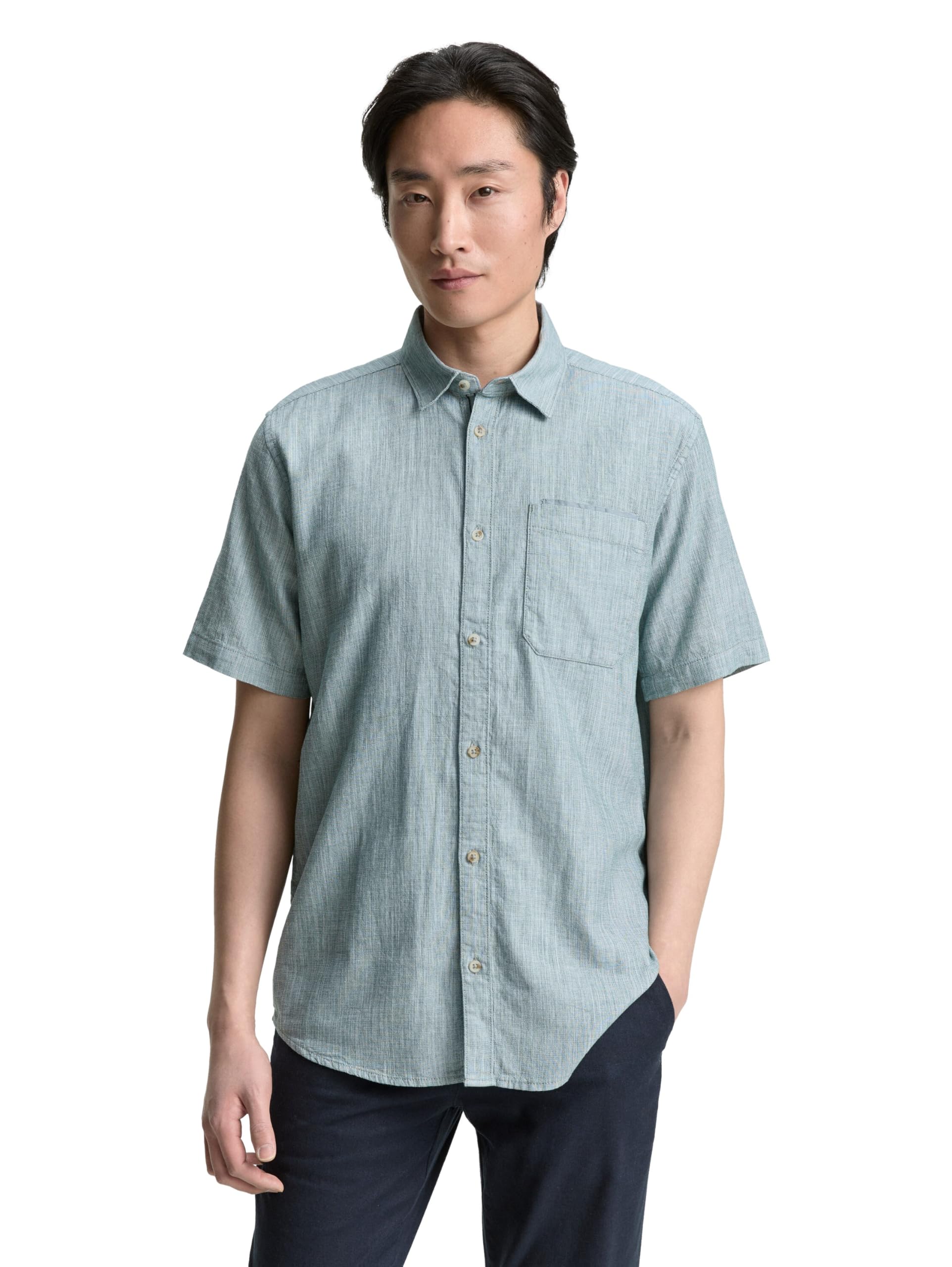 tom-tailor-herren-regular-fit-kurzarmhemd-aus-baumwolle image 6