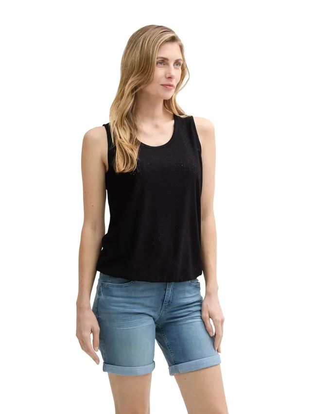 tom-tailor-damen-ajour-top-im-material-mix image 1