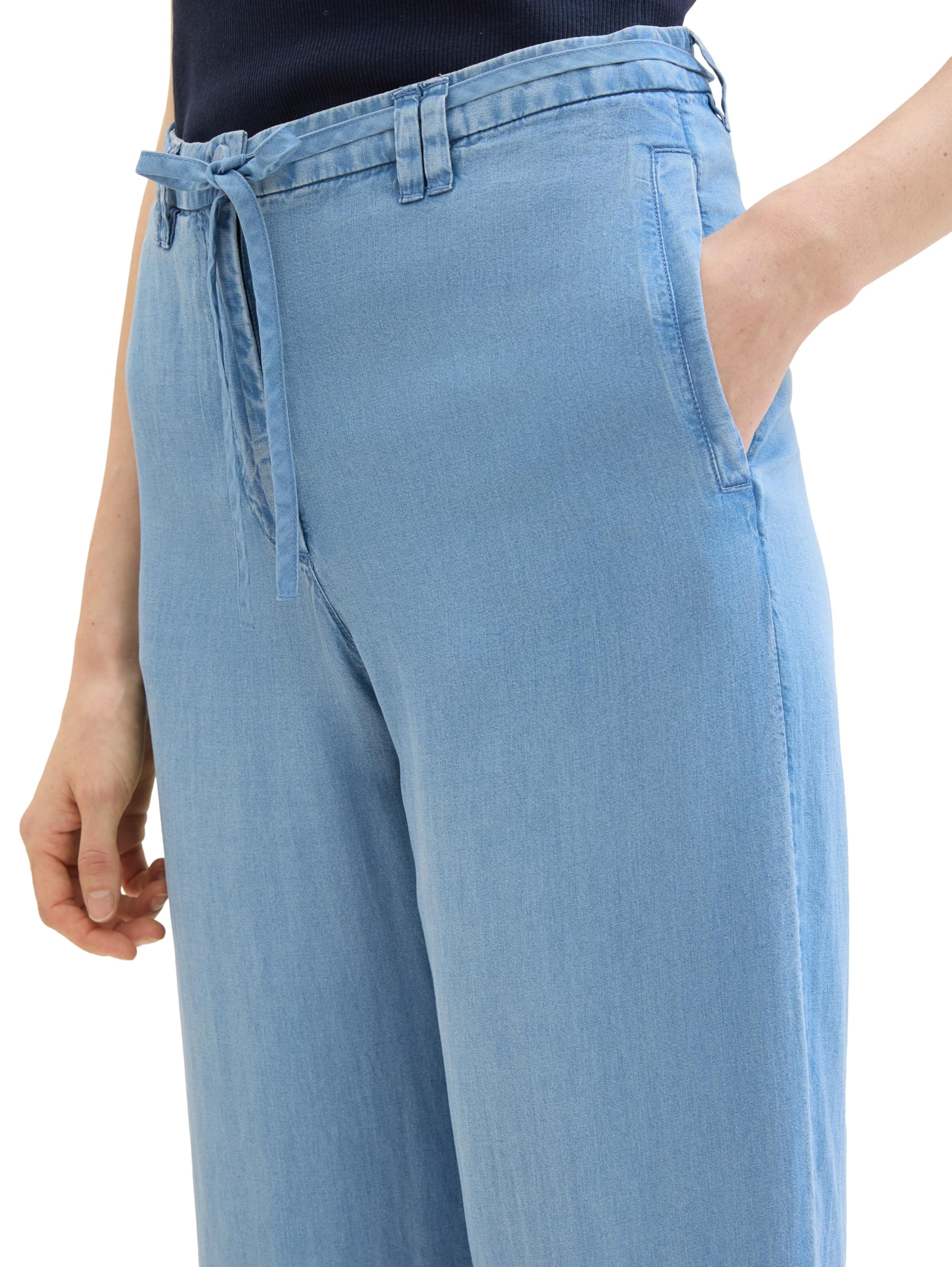 tom-tailor-damen-wide-leg-hose-aus-denim-tencel image 6