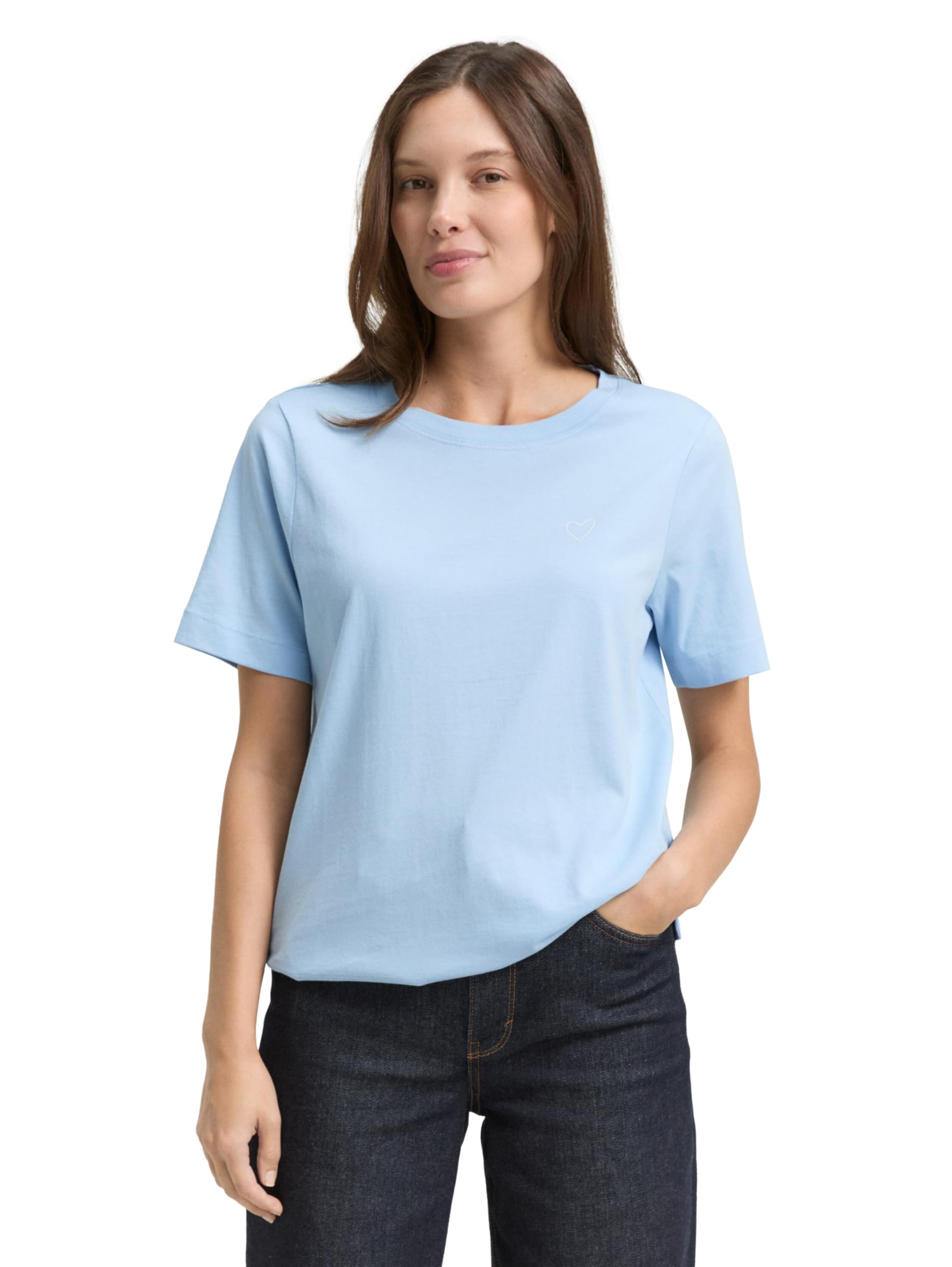 tom-tailor-damen-basic-t-shirt-mit-herz-print image 8