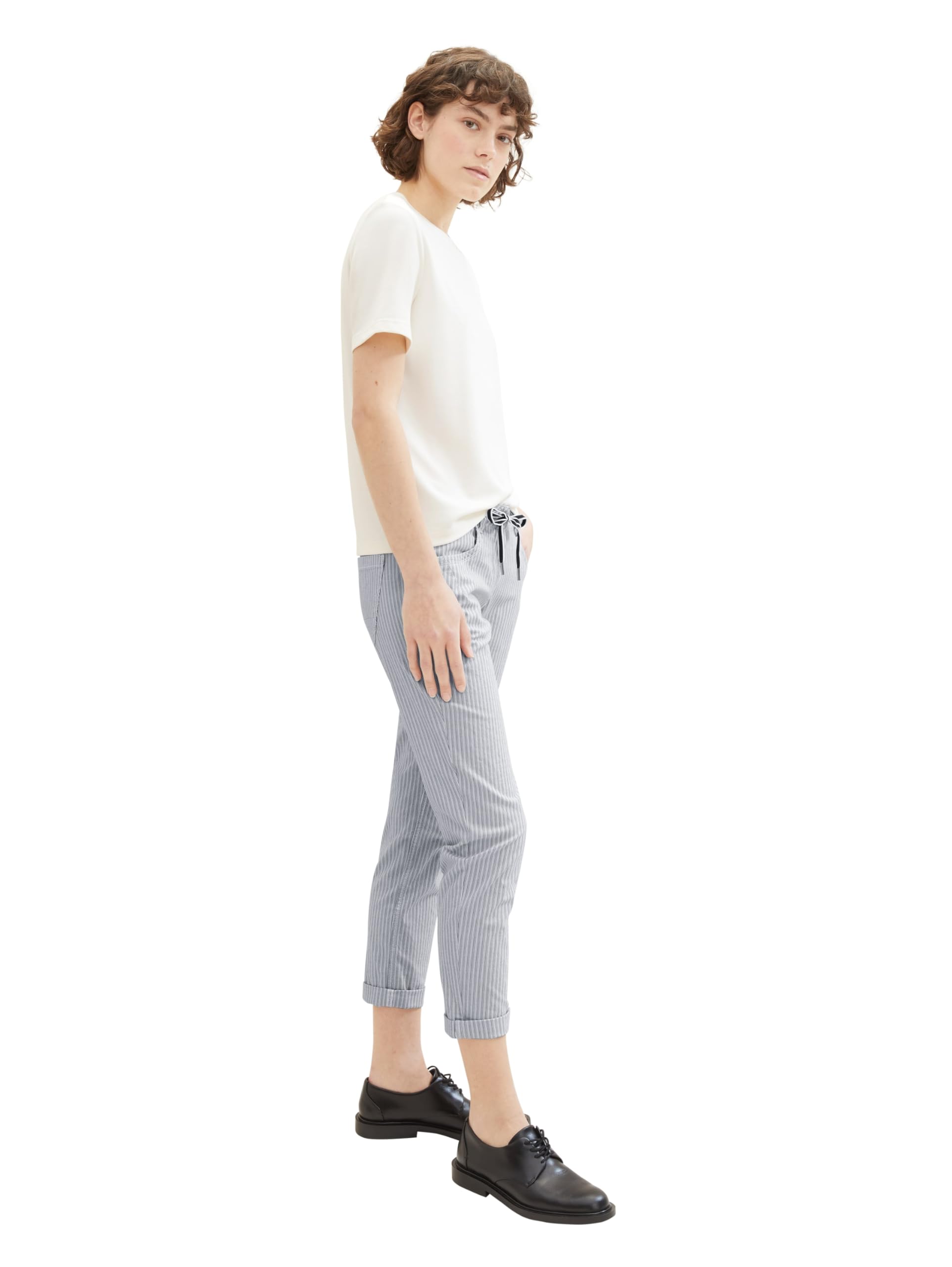 tom-tailor-damen-hose-tapered-relaxed-mit-kordelzug-und-streifen image 2