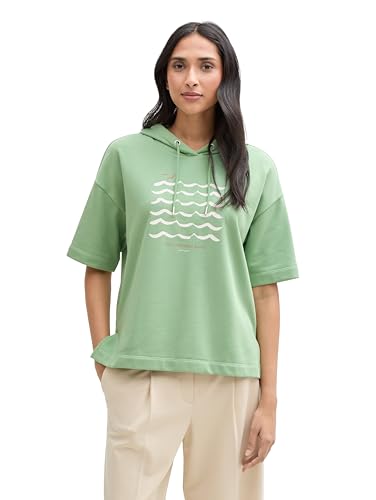 tom-tailor-damen-hoodie-sweatshirt-mit-halbarm image 8