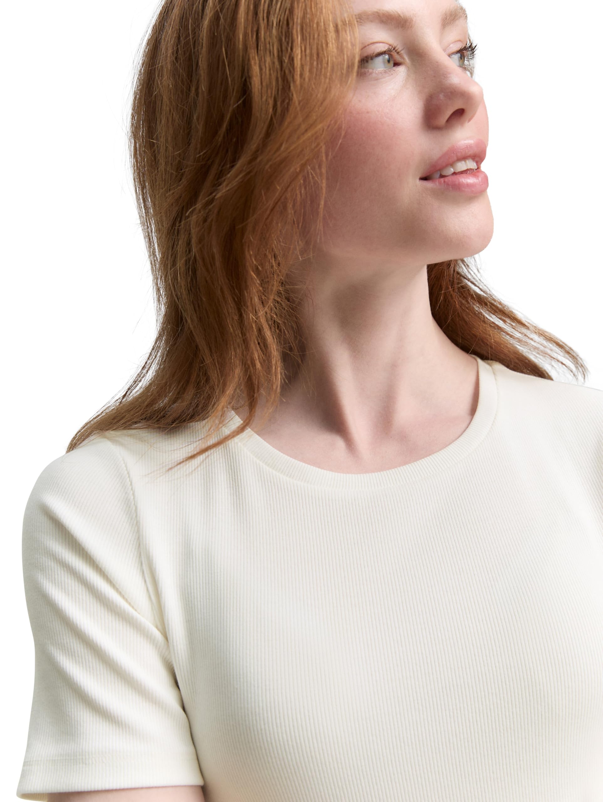 tom-tailor-denim-damen-basic-t-shirt-fitted-fit image 4